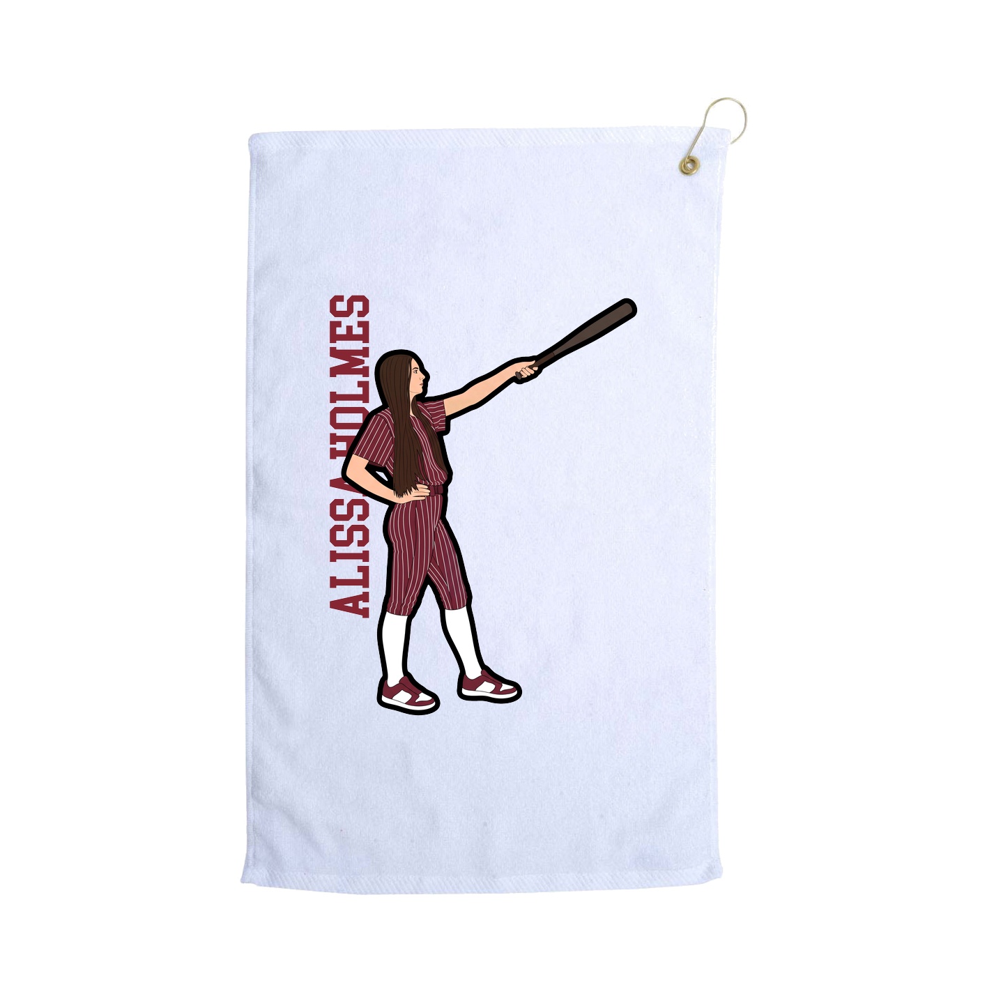 Golf Towel — Name Vertical in White