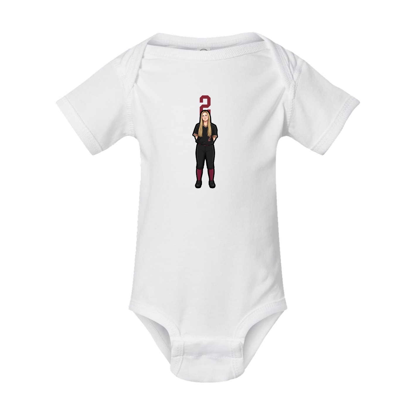 Baby Onesie — Number Top in White