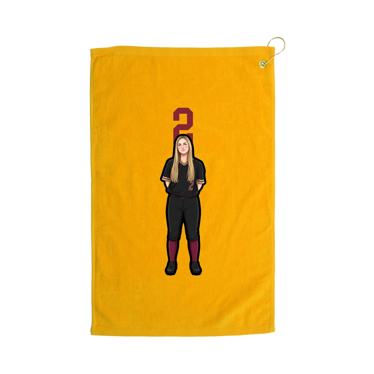 Golf Towel — Number Top in Gold