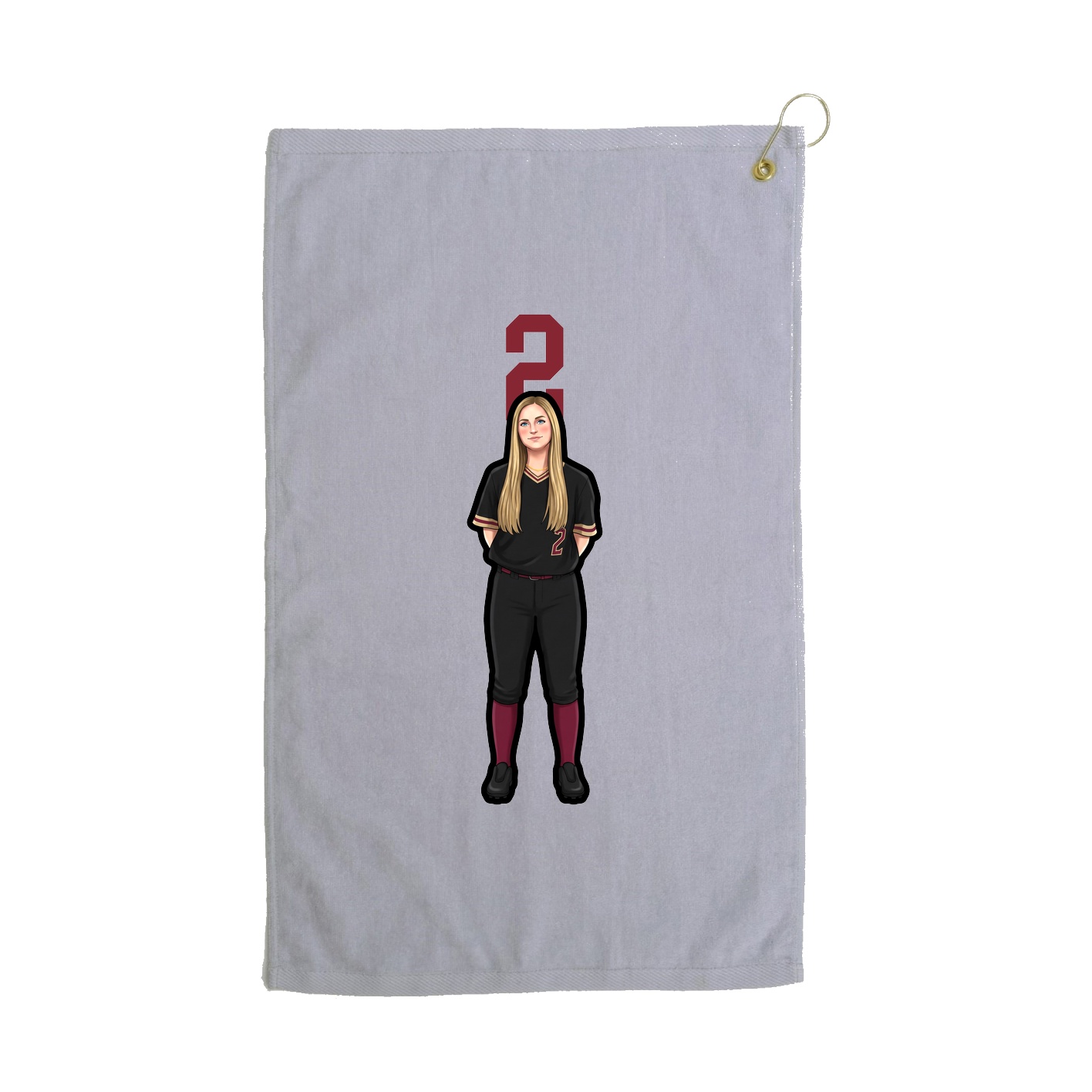 Golf Towel — Number Top in Grey