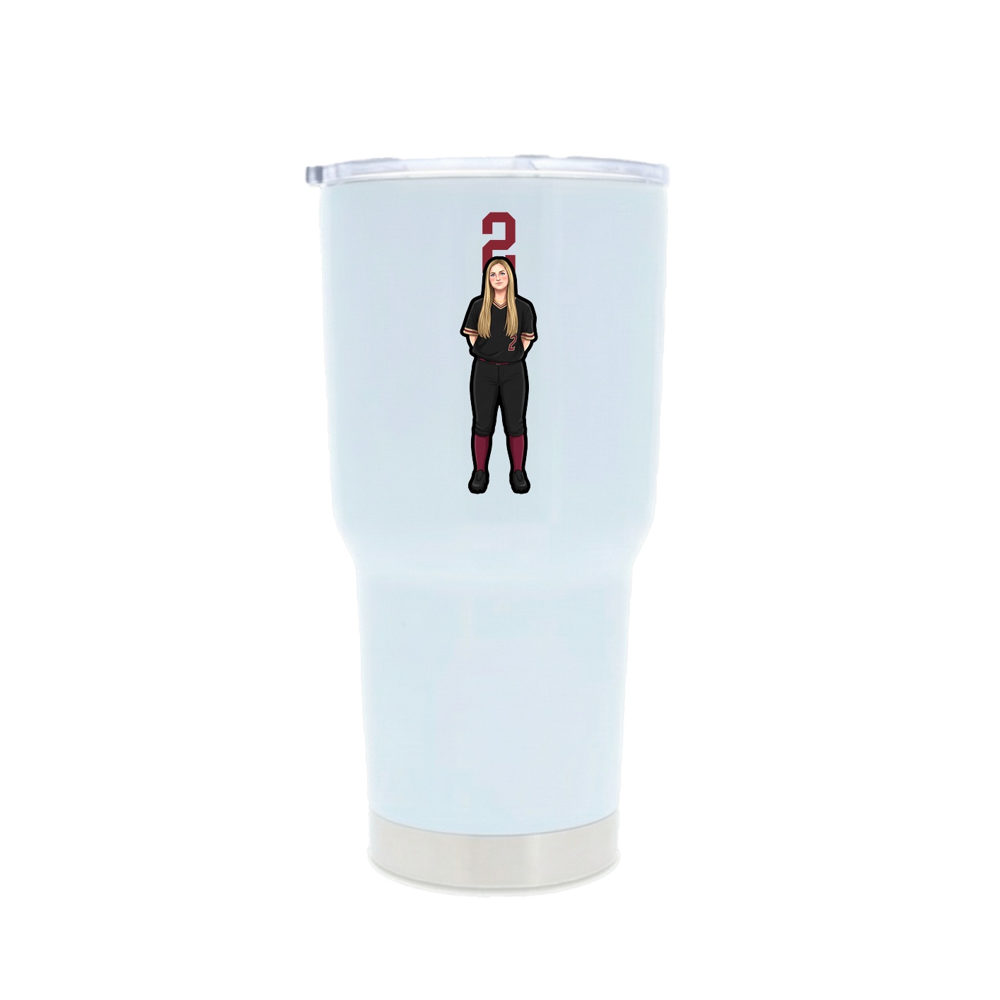 30oz Stainless Steel Tumbler — Number Top in White