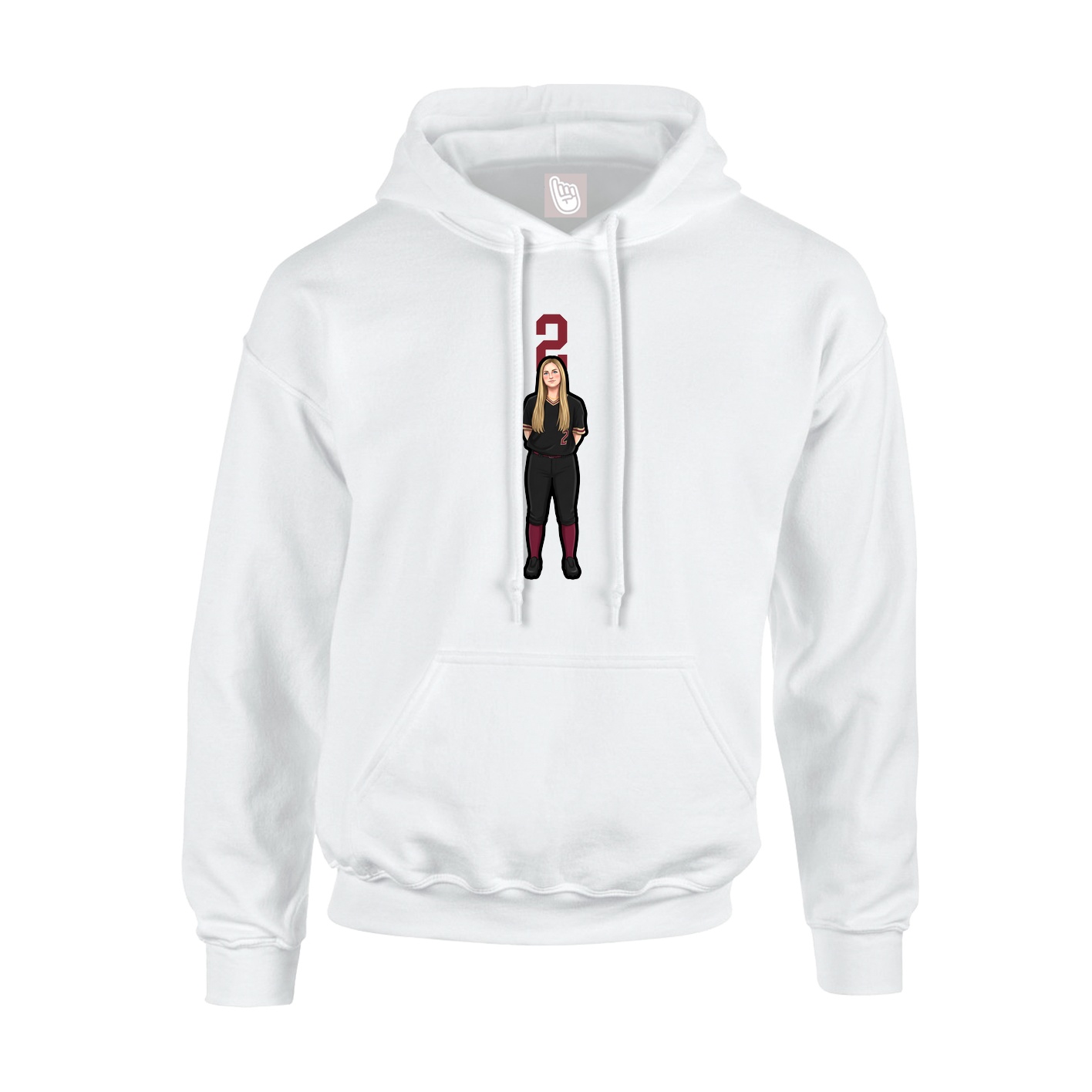 Hoodie — Number Top in White