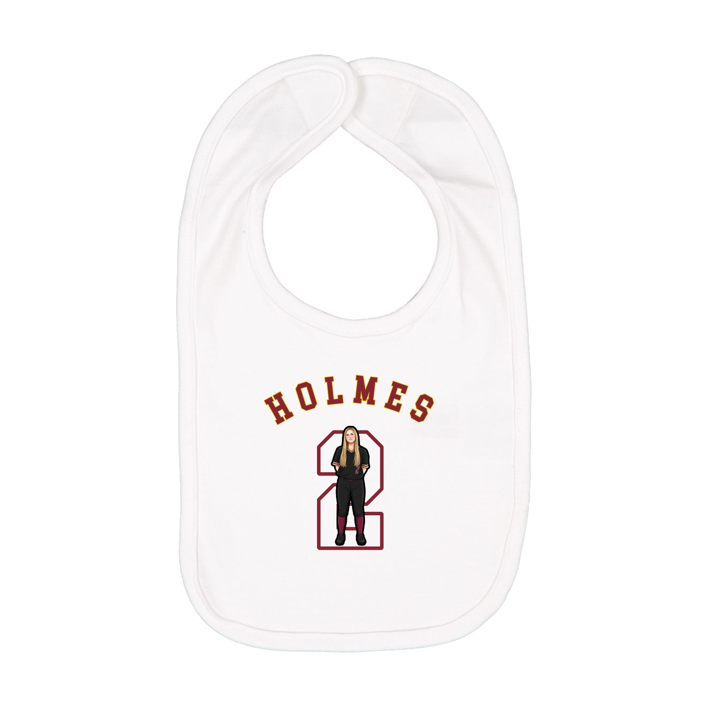 Infant Bib — Shirsey Arch in White