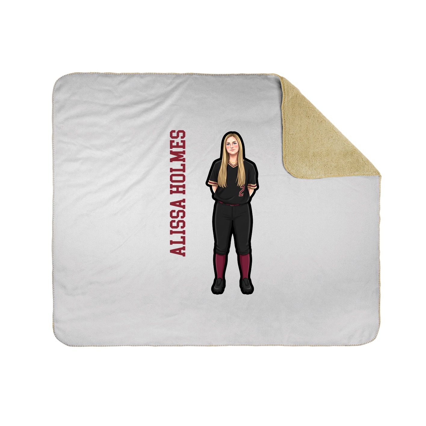 Throw Blanket — Name Vertical in White