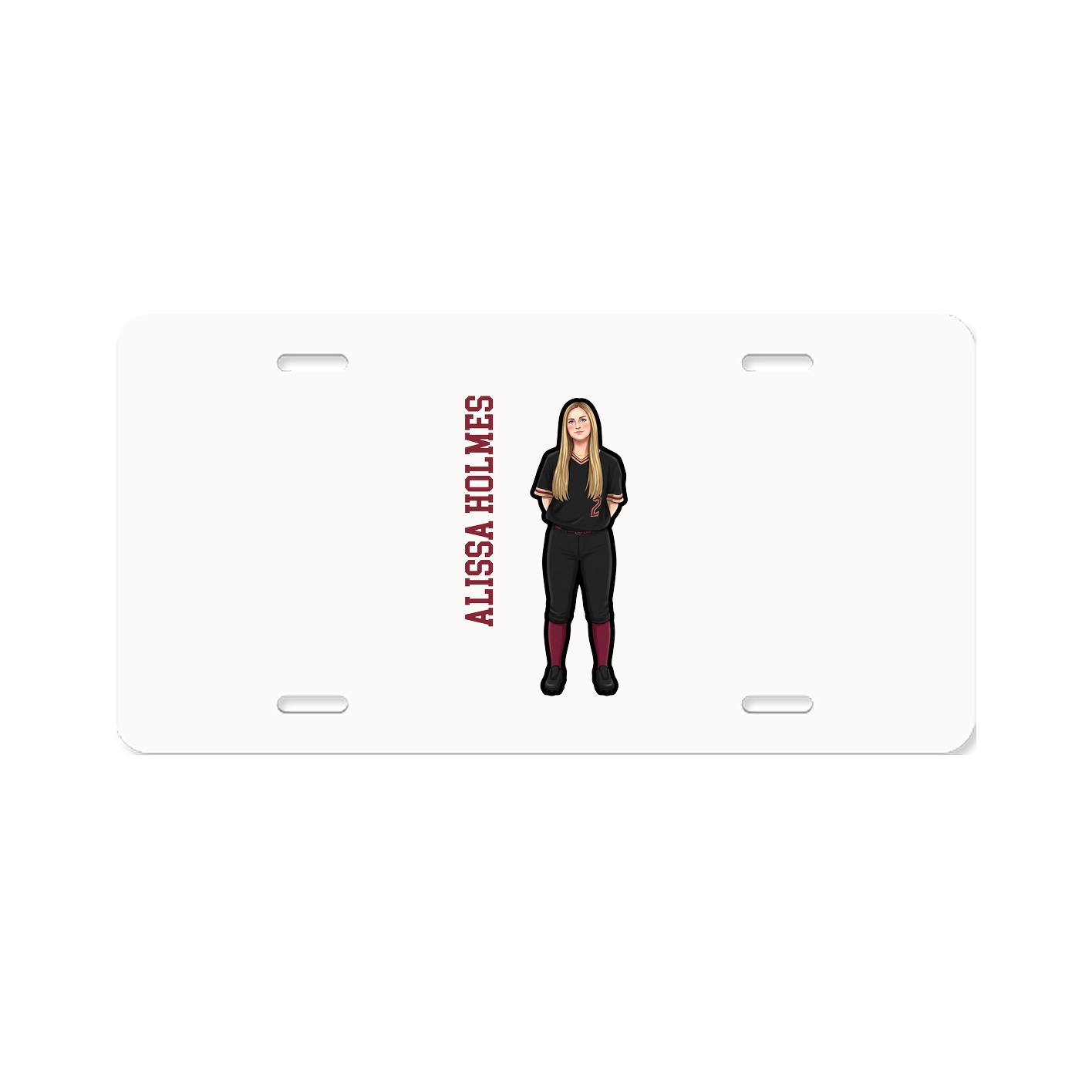 License Plate — Name Vertical in Classic