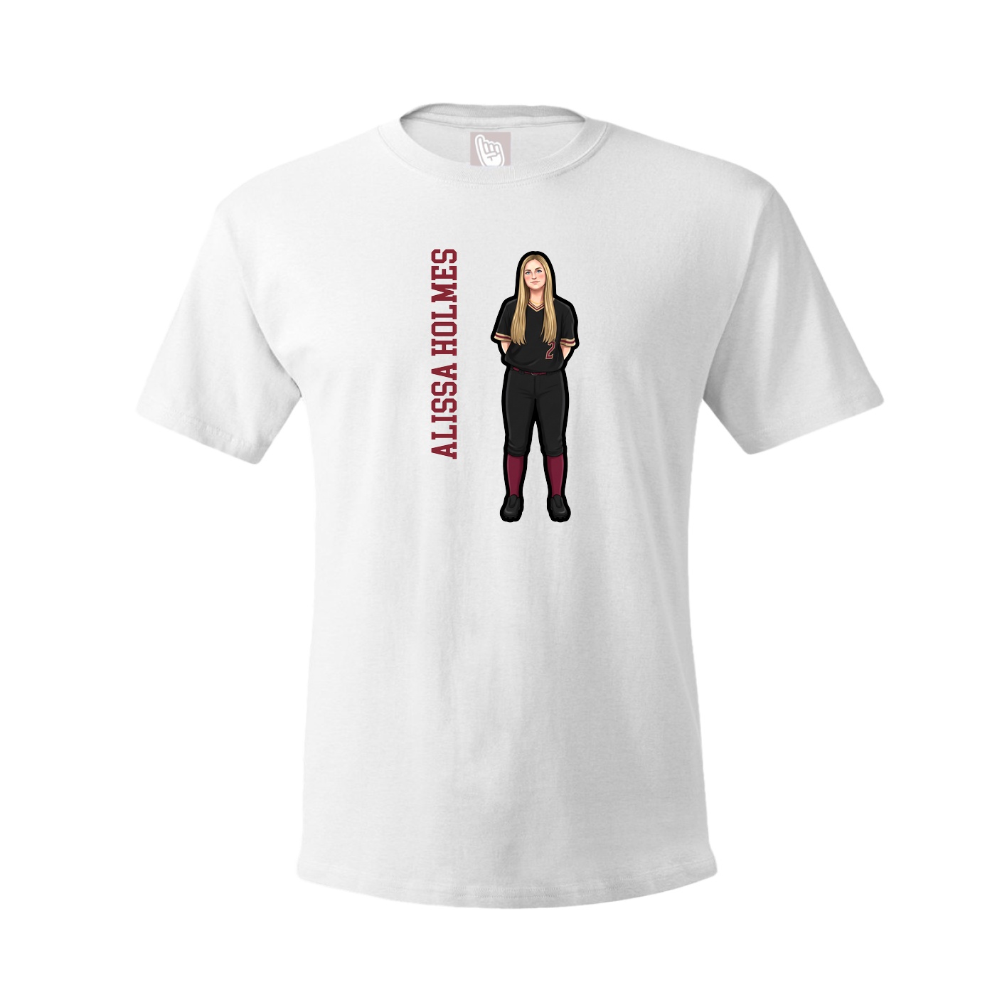 Youth Tee — Name Vertical in White