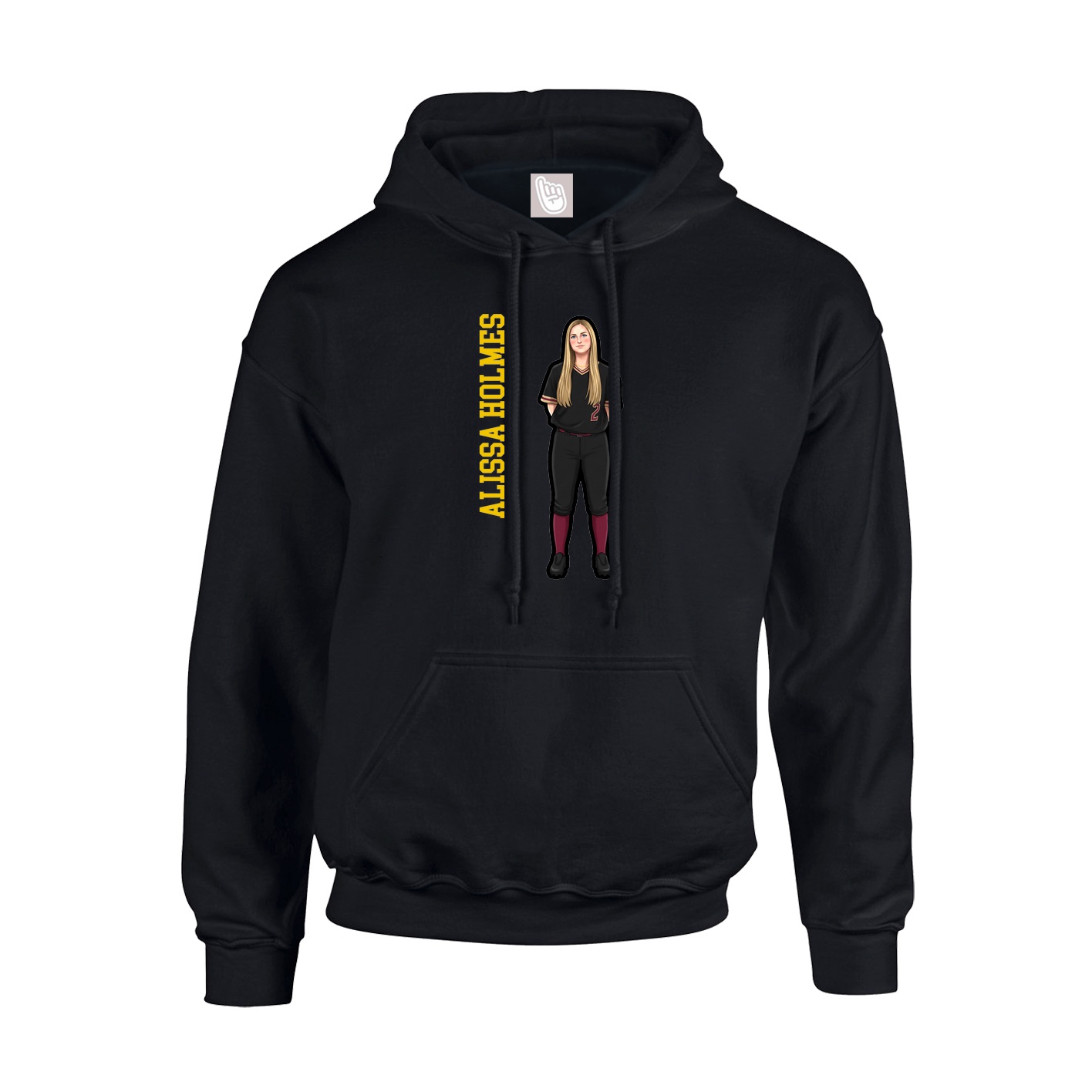 Hoodie — Name Vertical in Black