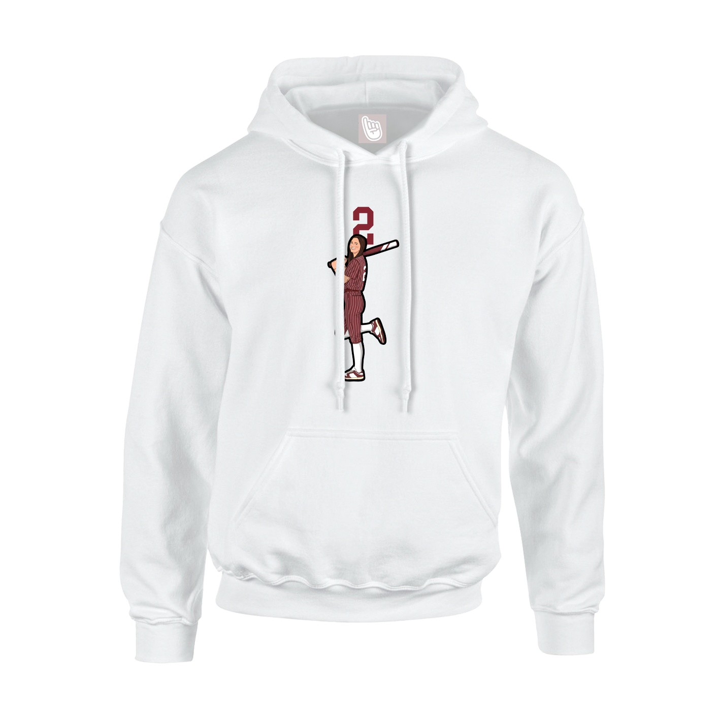 Youth Hoodie — Number Top in White