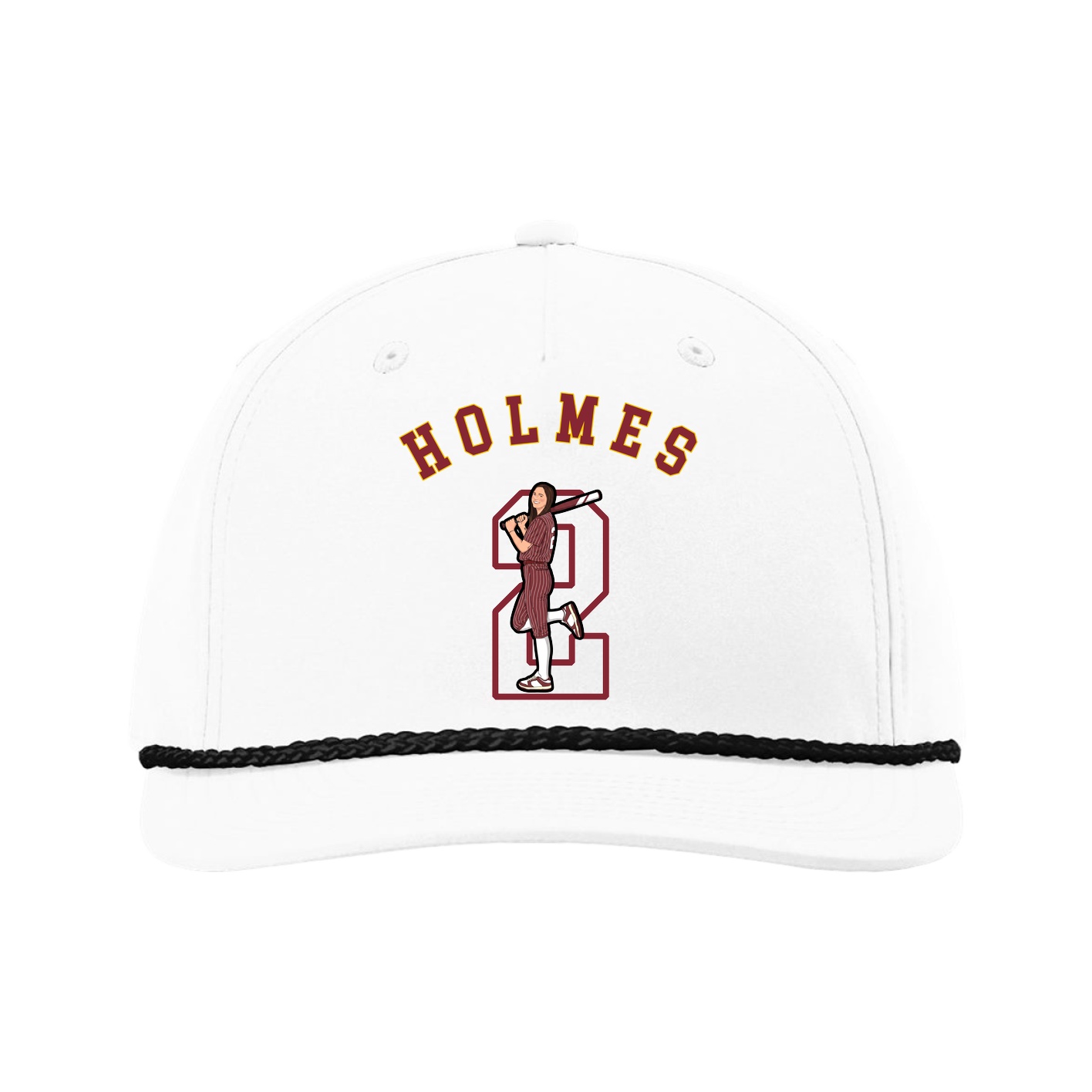 Five-Panel Classic Rope Cap — Shirsey Arch in White