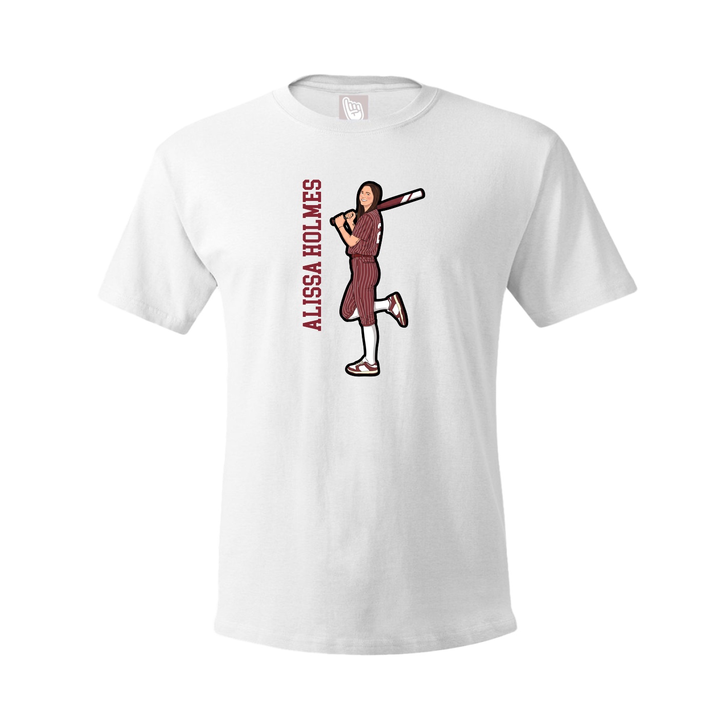 Youth Tee — Name Vertical in White