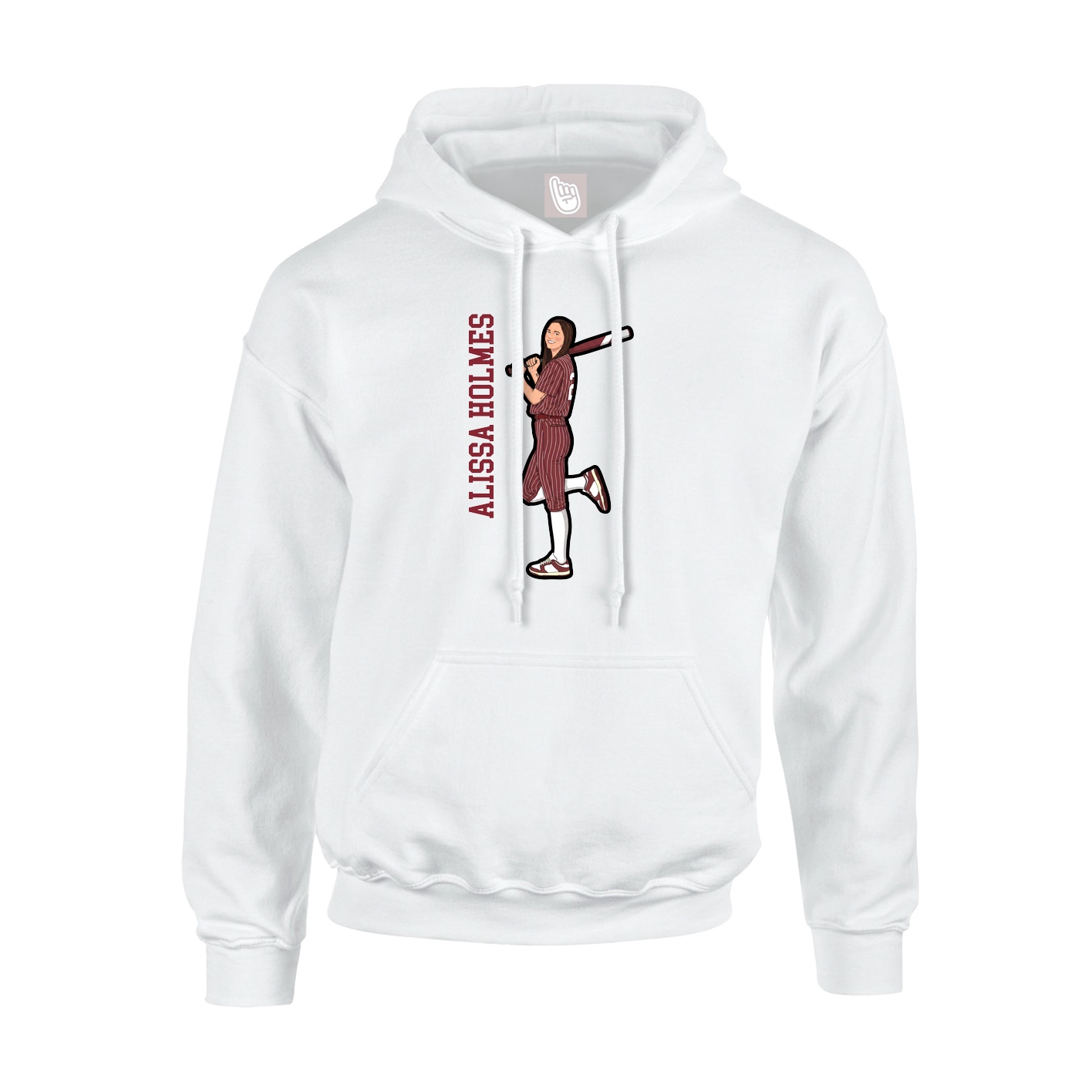 Youth Hoodie — Name Vertical in White