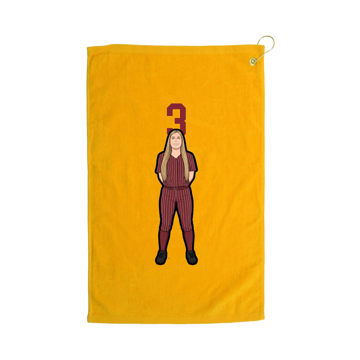 Golf Towel — Number Top in Gold