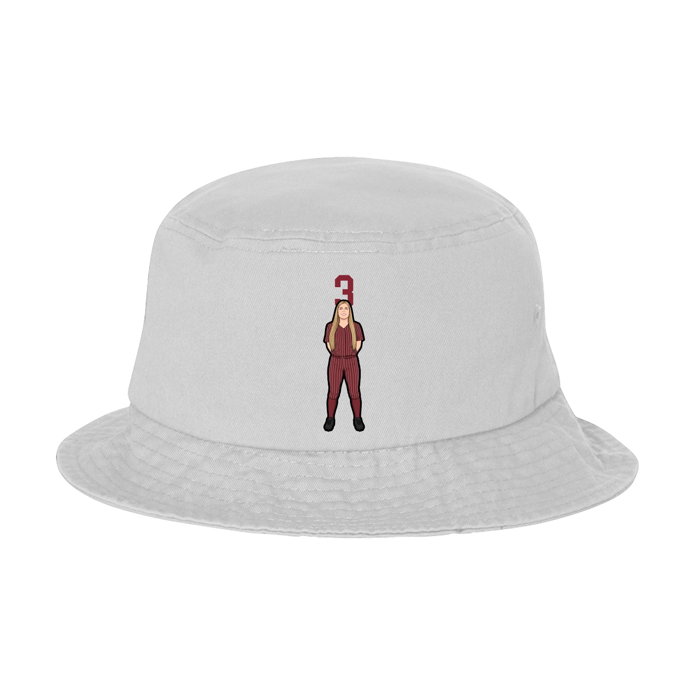 Bucket Cap — Number Top in White