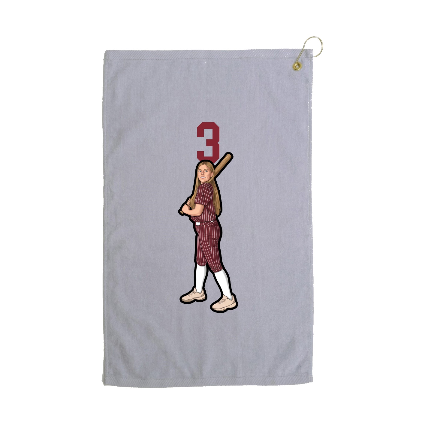 Golf Towel — Number Top in Grey
