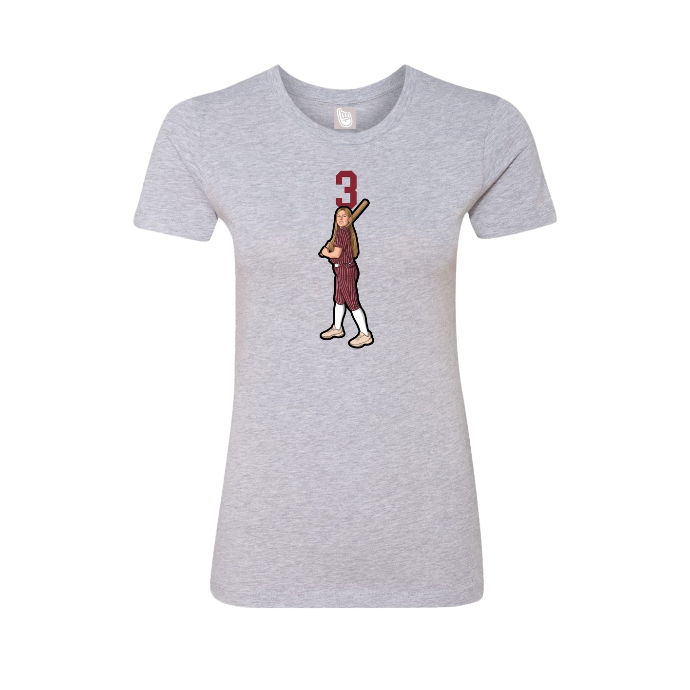 Fitted Women's Tee — Number Top in Grey