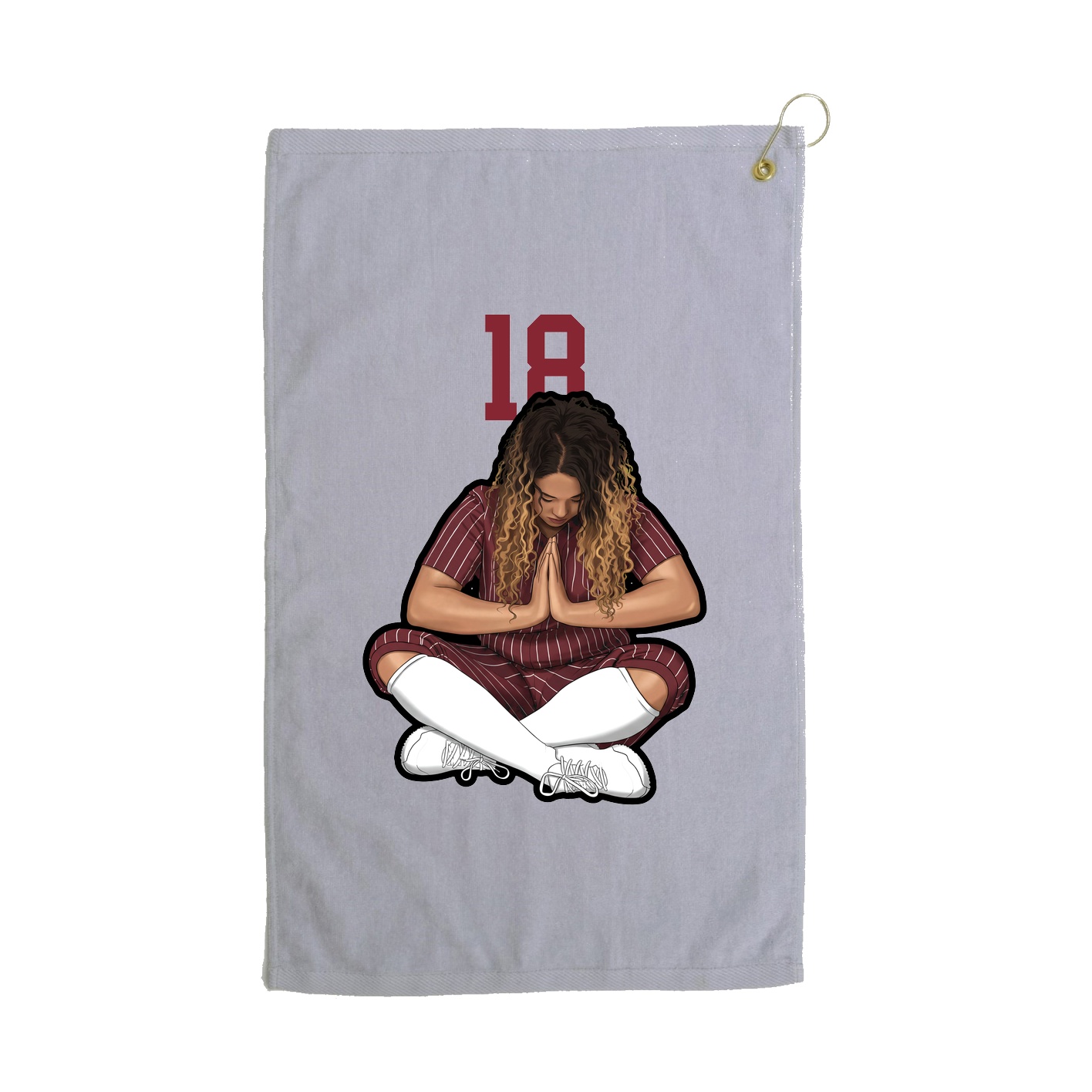 Golf Towel — Number Top in Grey
