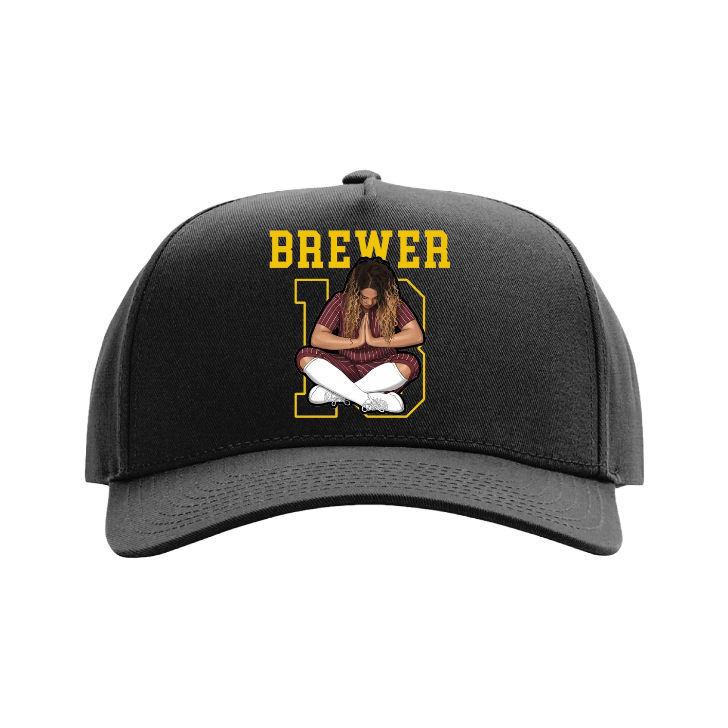 Full Fabric Five-Panel Champ Cap — Shirsey in Black