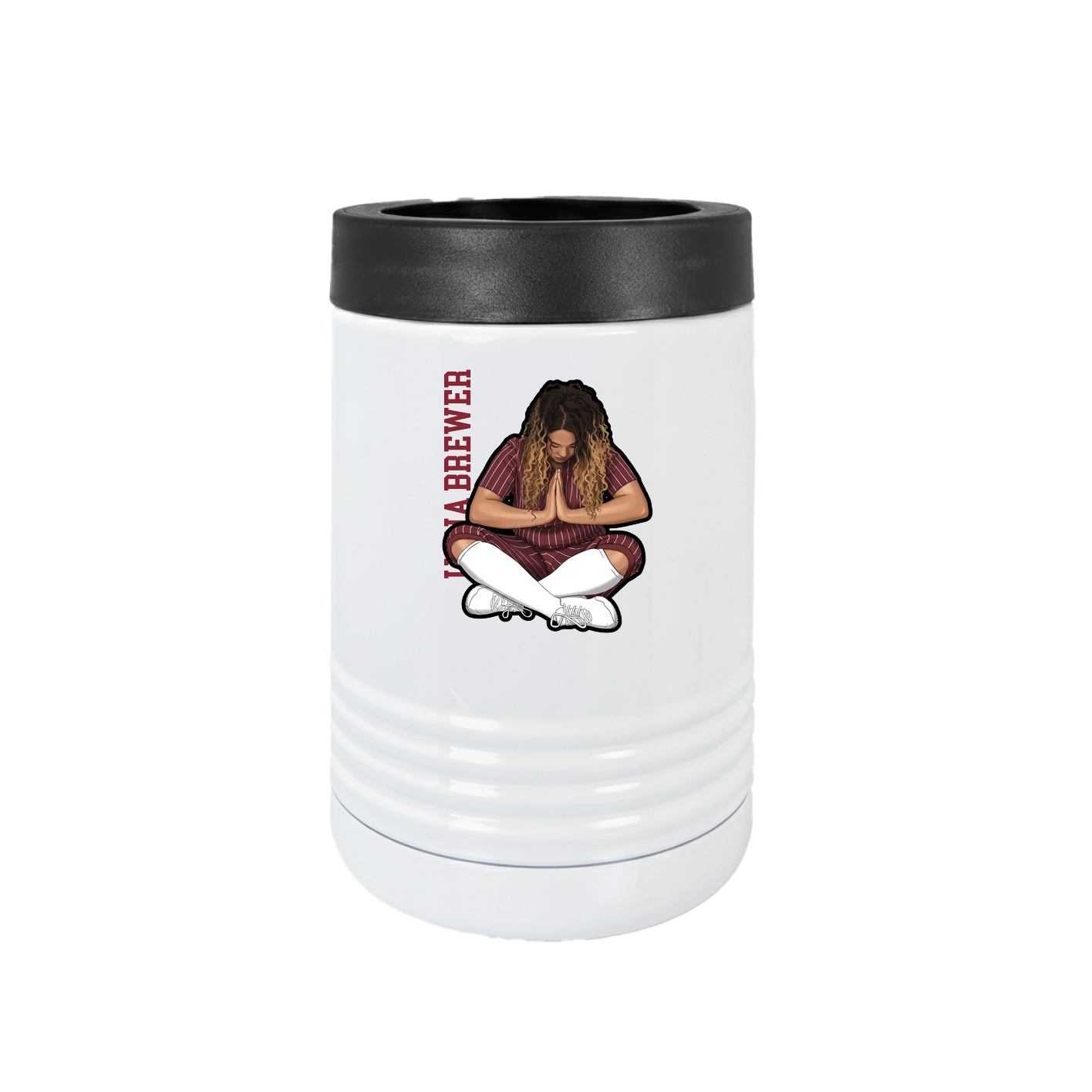 Beverage Holder — Name Vertical in White