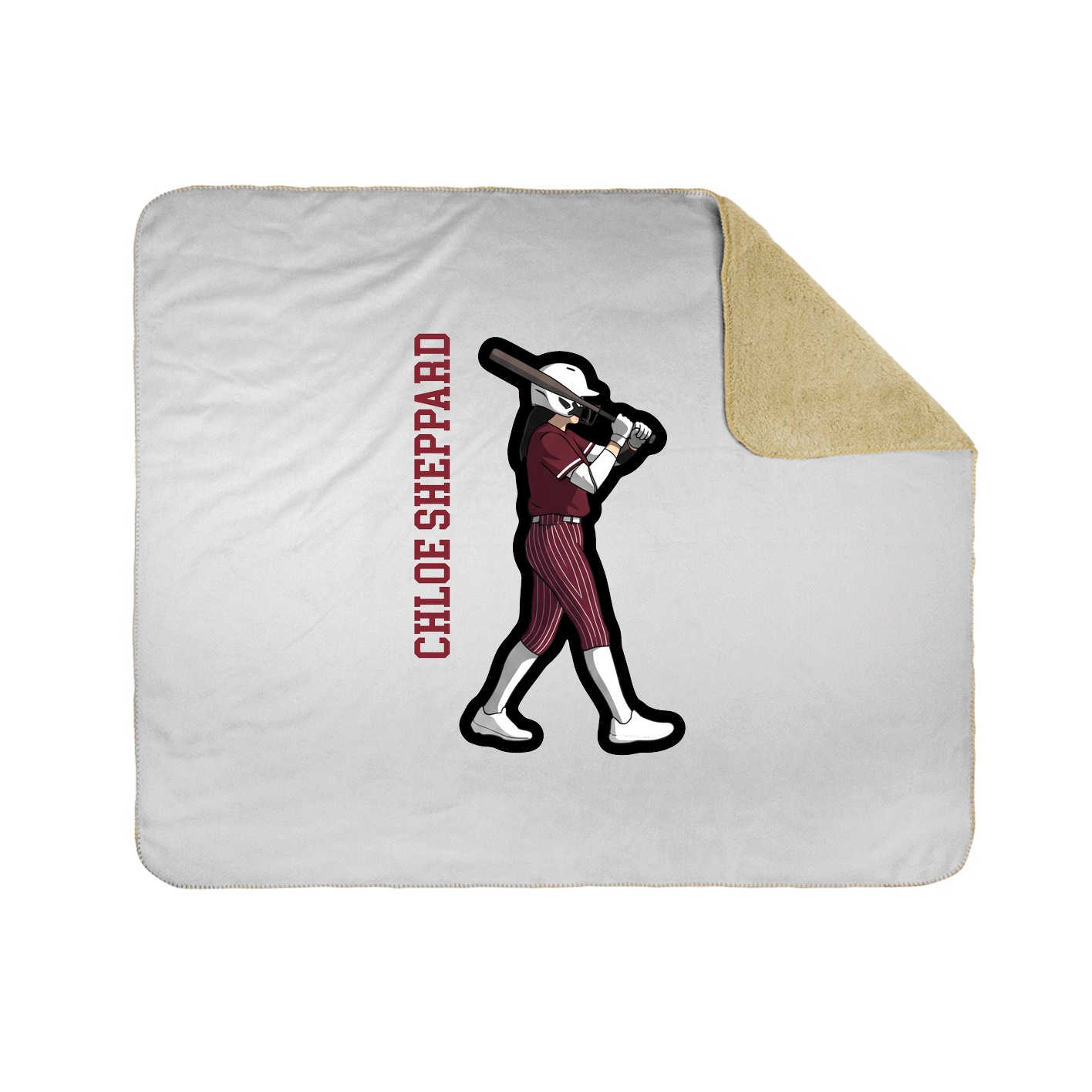Throw Blanket — Name Vertical in White