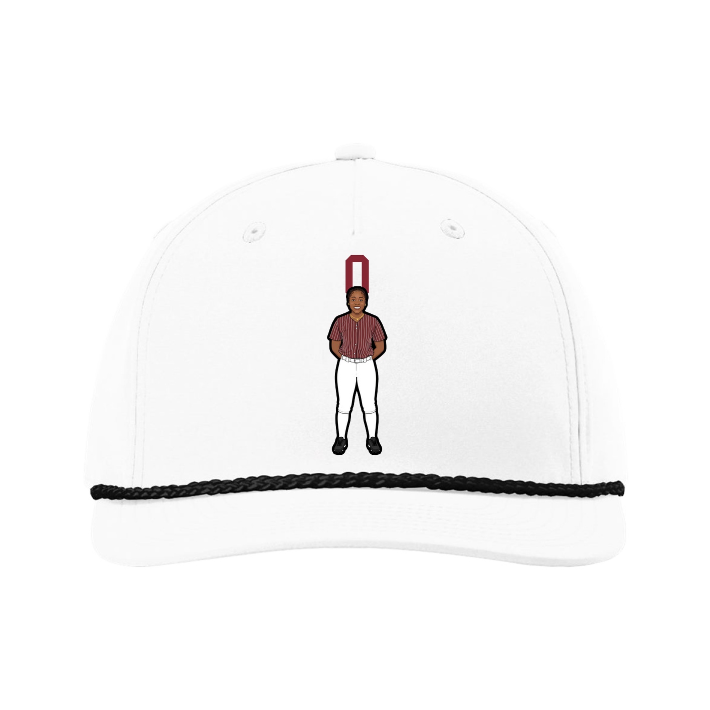 Five-Panel Classic Rope Cap — Number Top in White