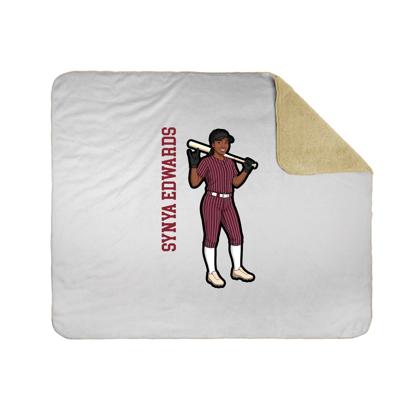 Throw Blanket — Name Vertical in White