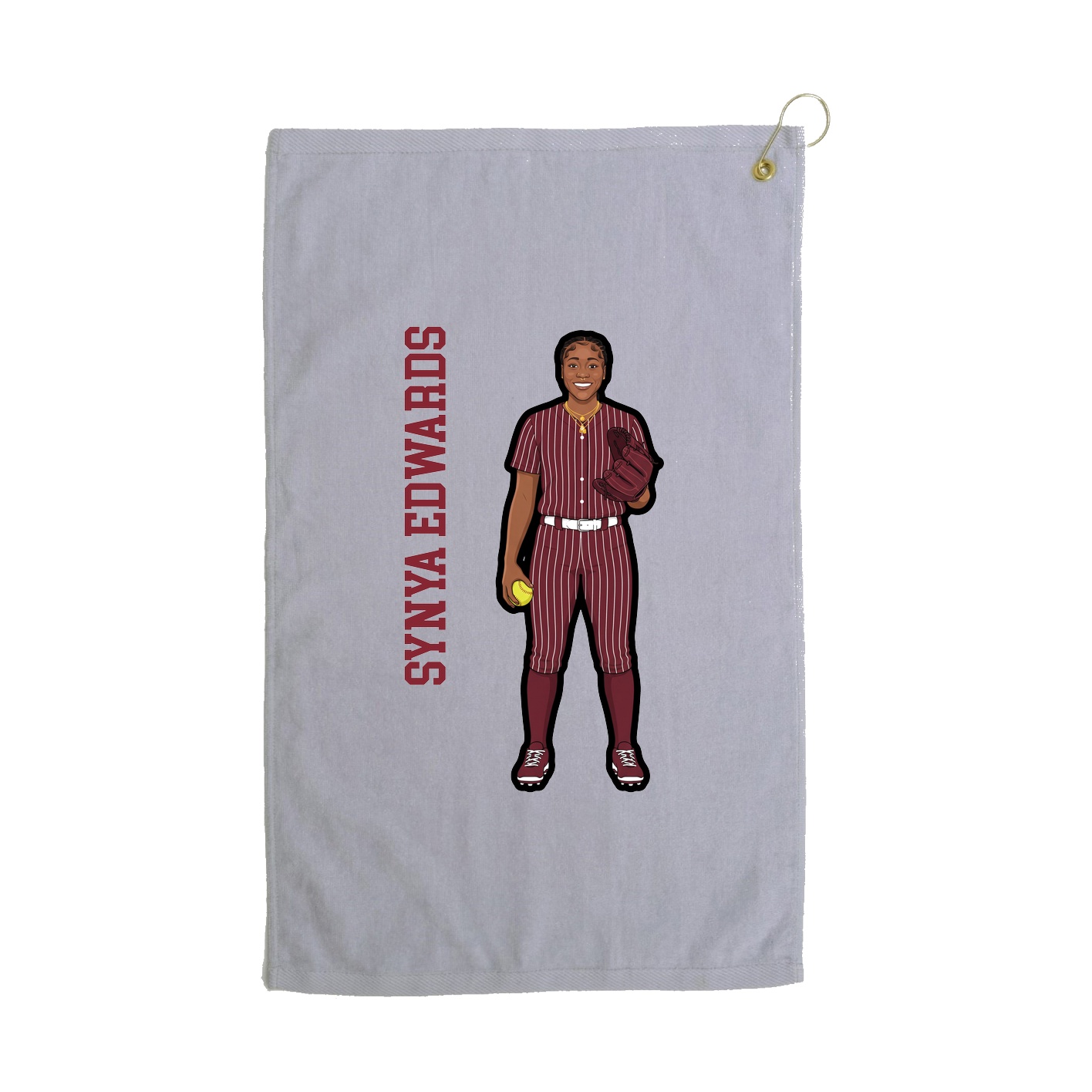 Golf Towel — Name Vertical in Grey