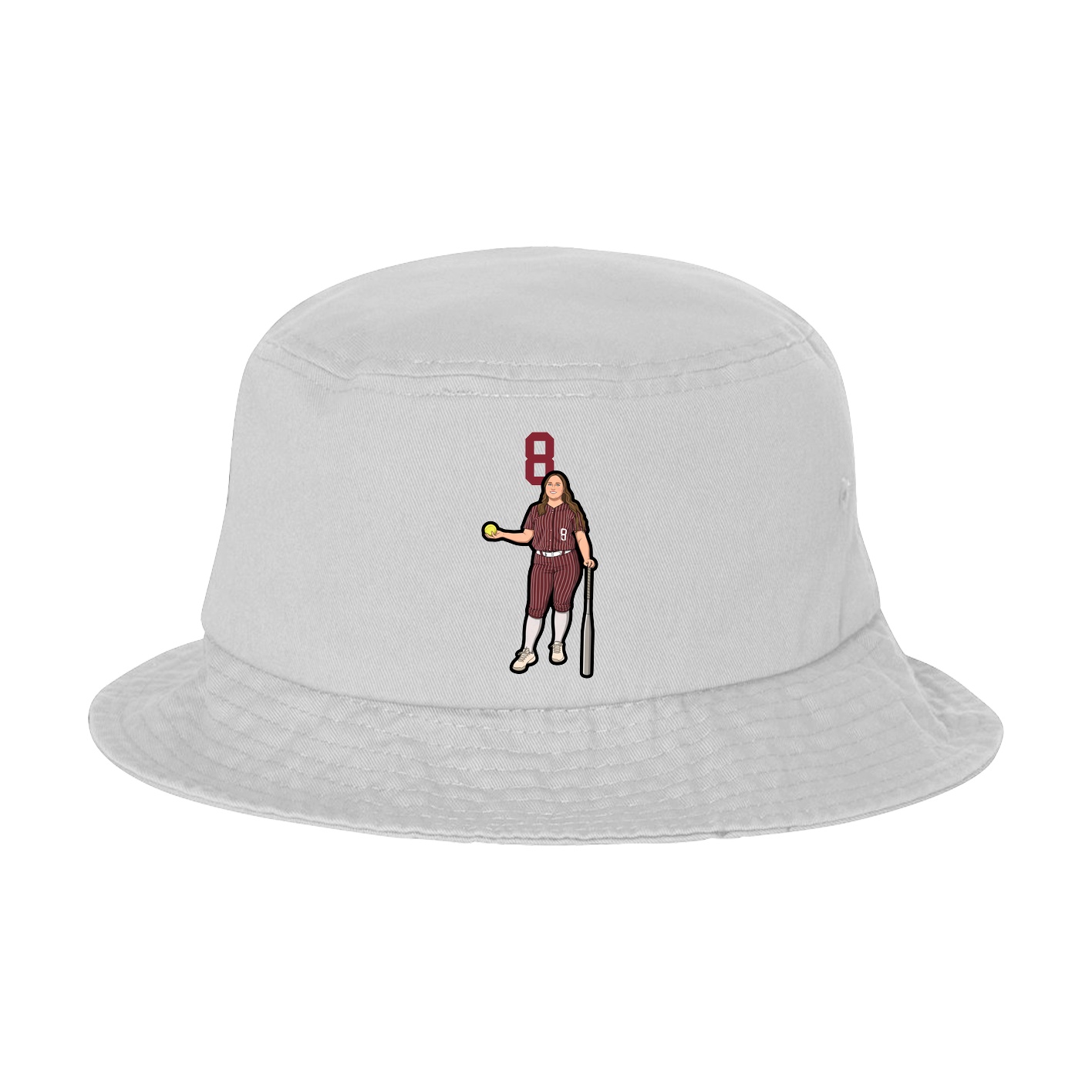 Bucket Cap — Number Top in White