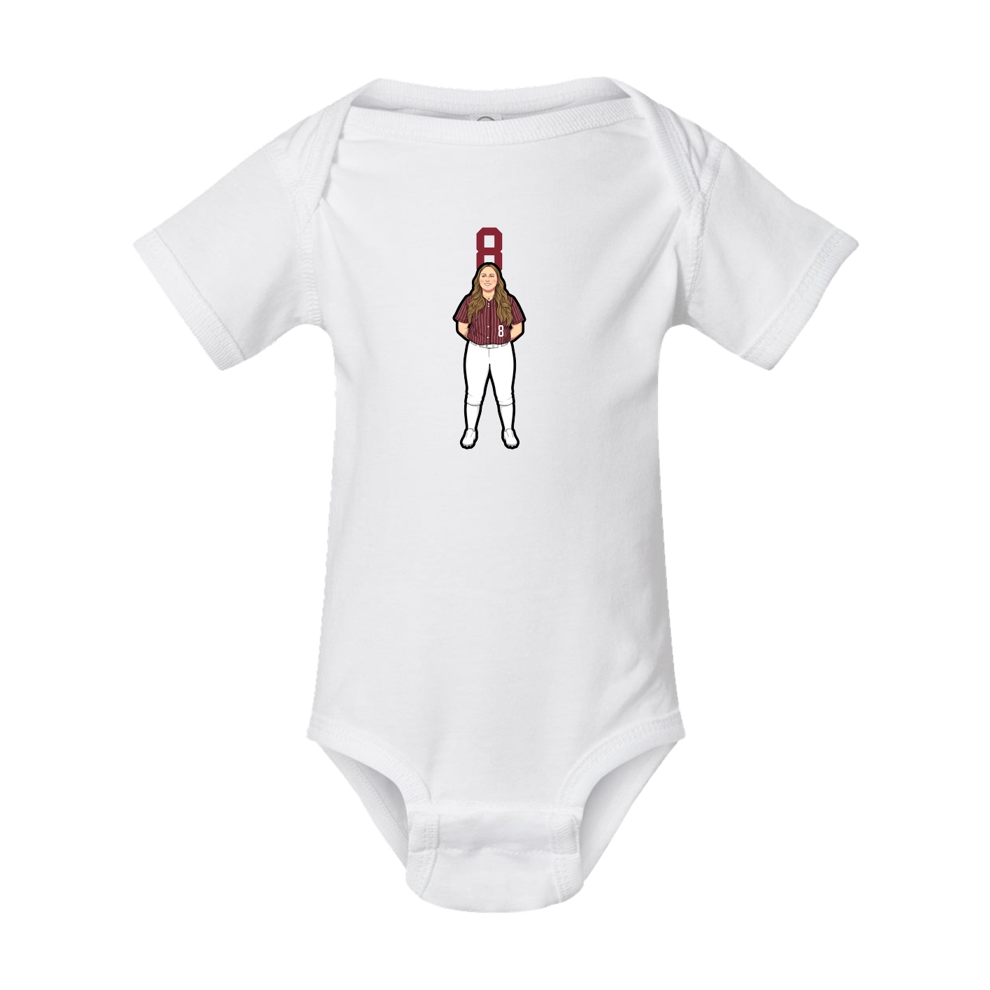 Baby Onesie — Number Top in White