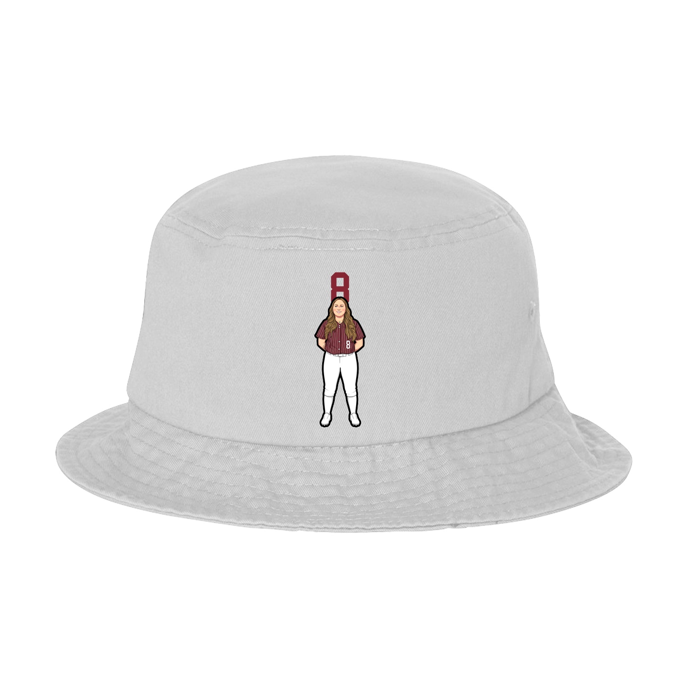 Bucket Cap — Number Top in White