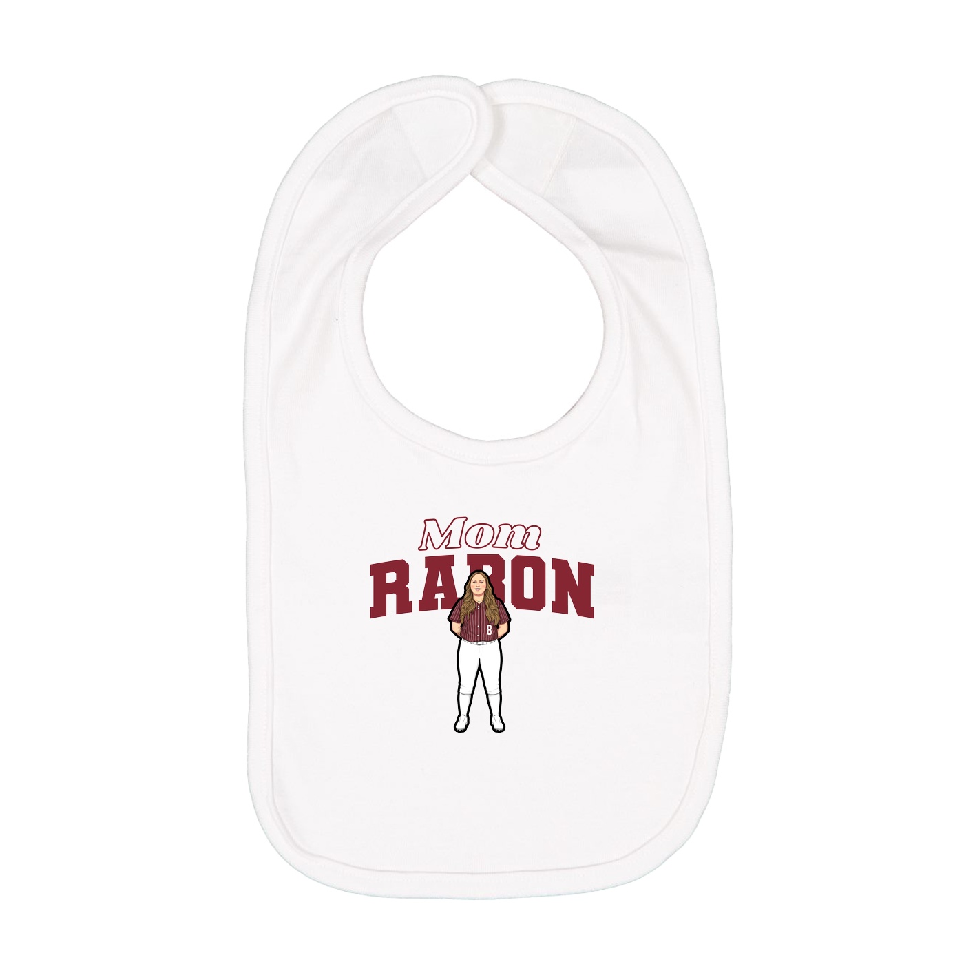 Infant Bib — Mothers Day Block in White