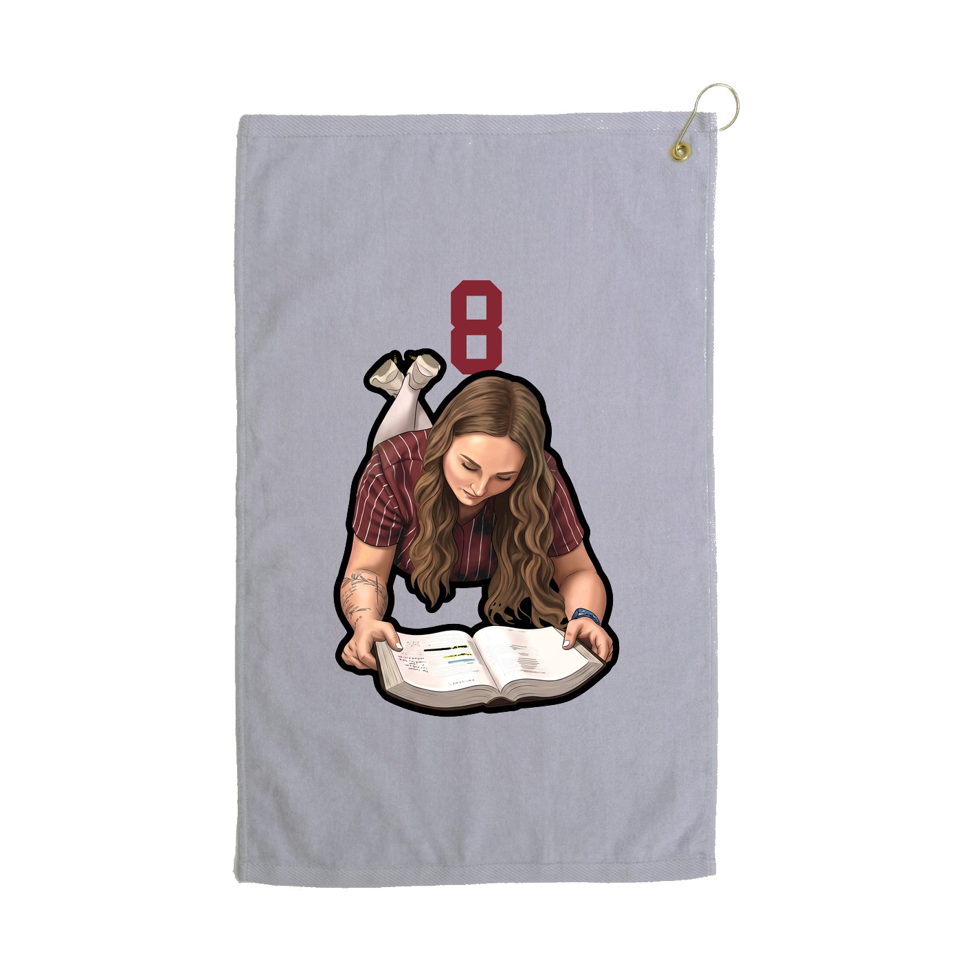 Golf Towel — Number Top in Grey