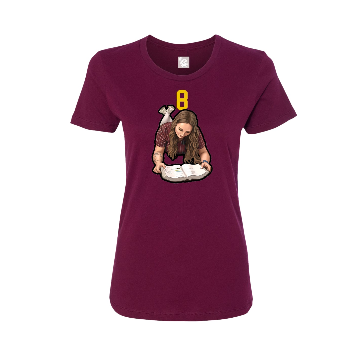 Womens Tee — Number Top in Maroon