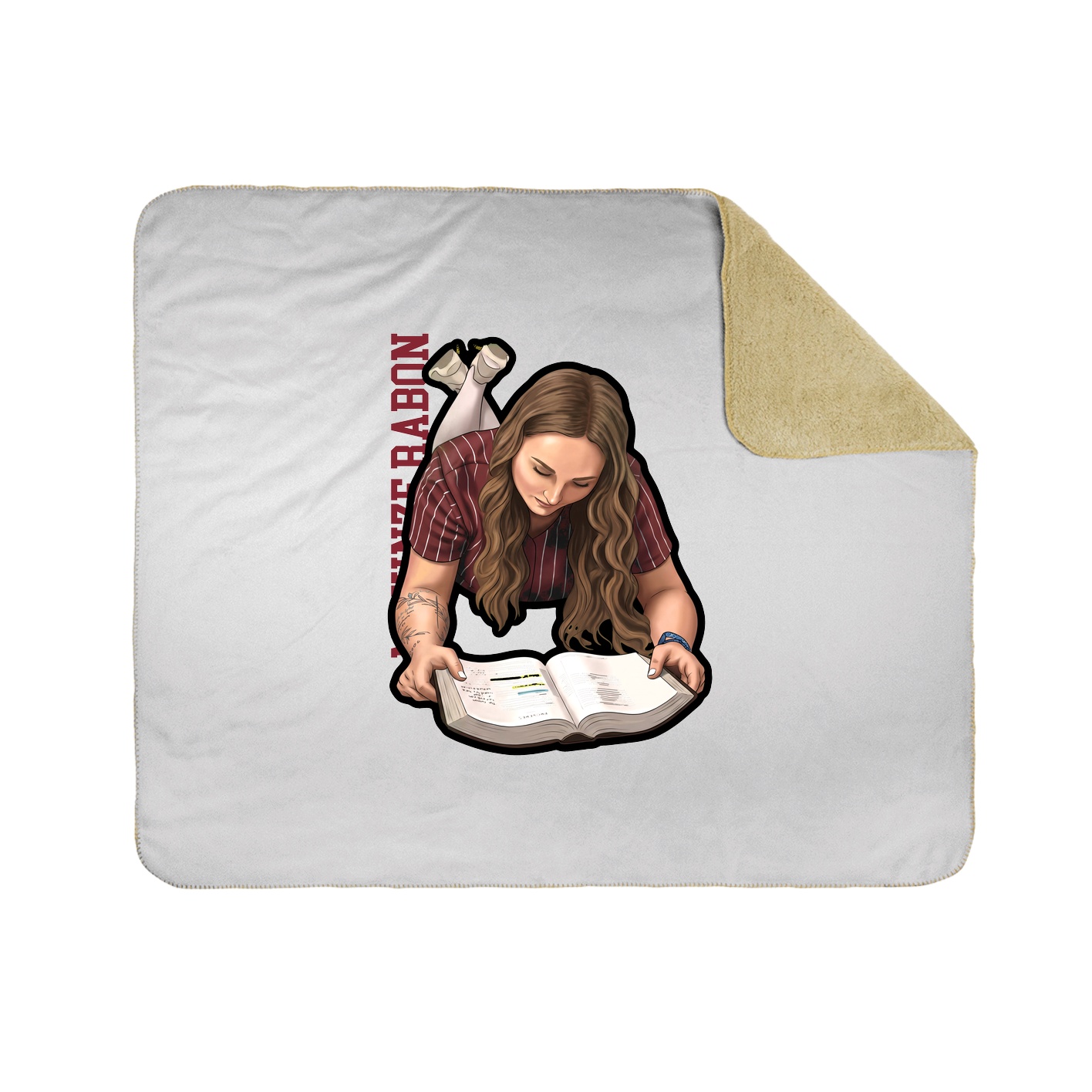 Throw Blanket — Name Vertical in White