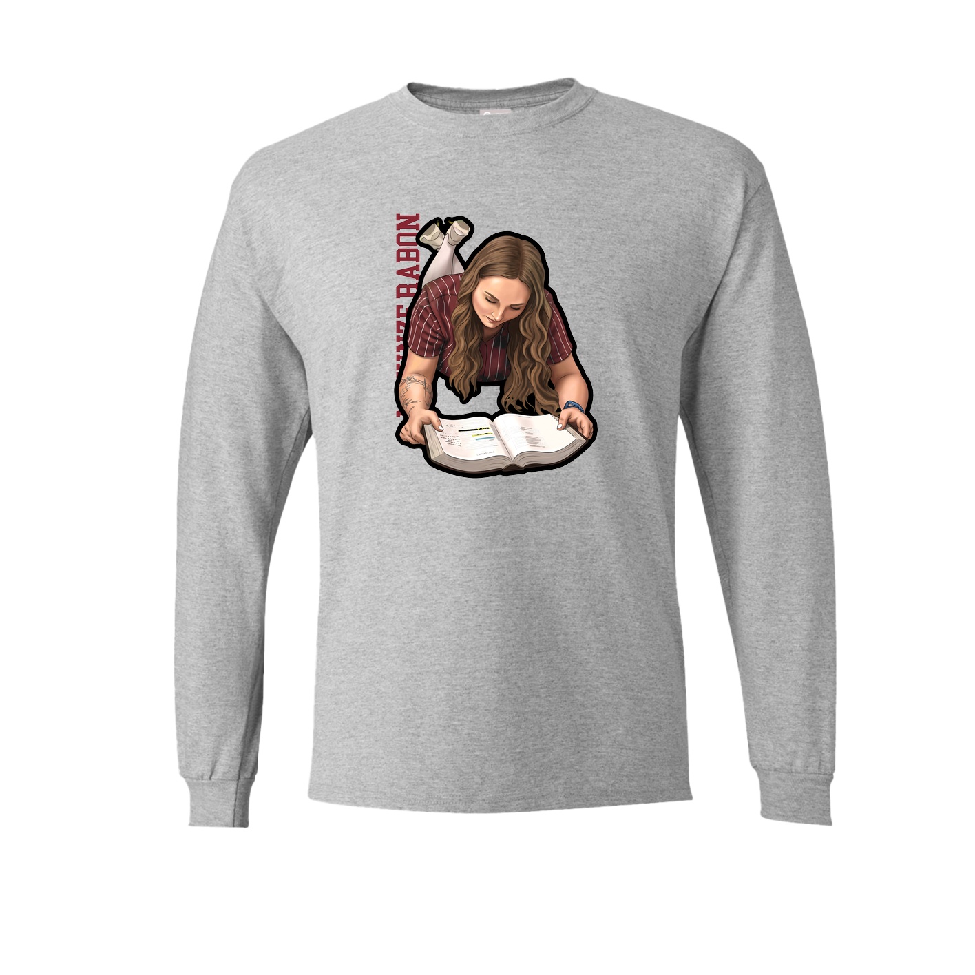 Long Sleeve Tee — Name Vertical in Grey