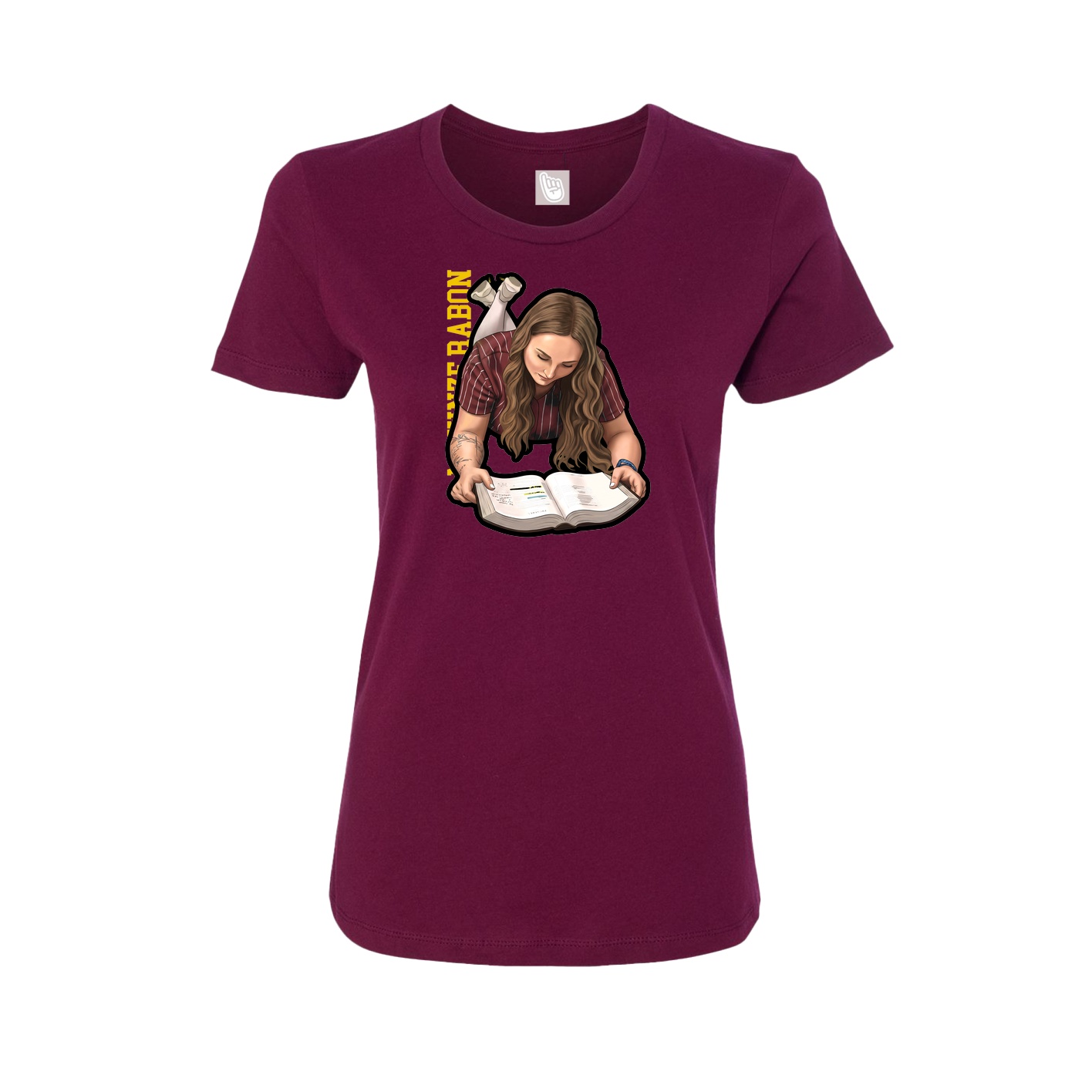 Womens Tee — Name Vertical in Maroon