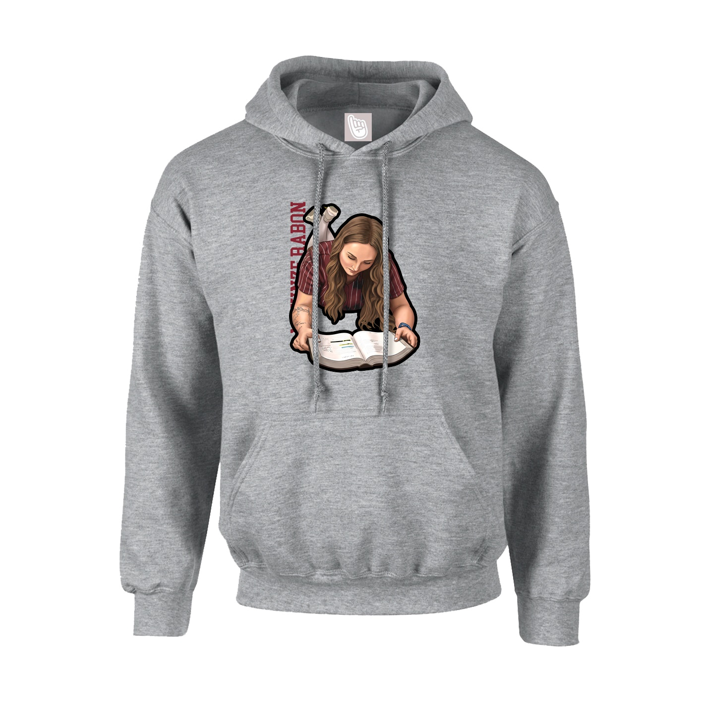 Hoodie — Name Vertical in Grey