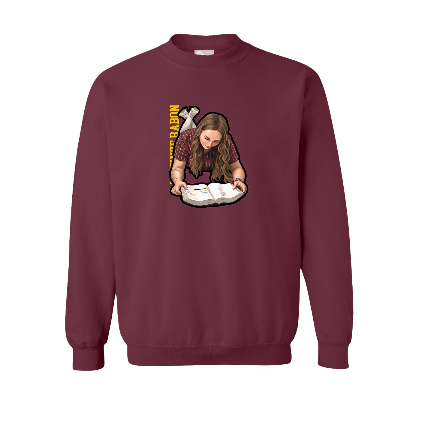Fleece Crew — Name Vertical in Maroon