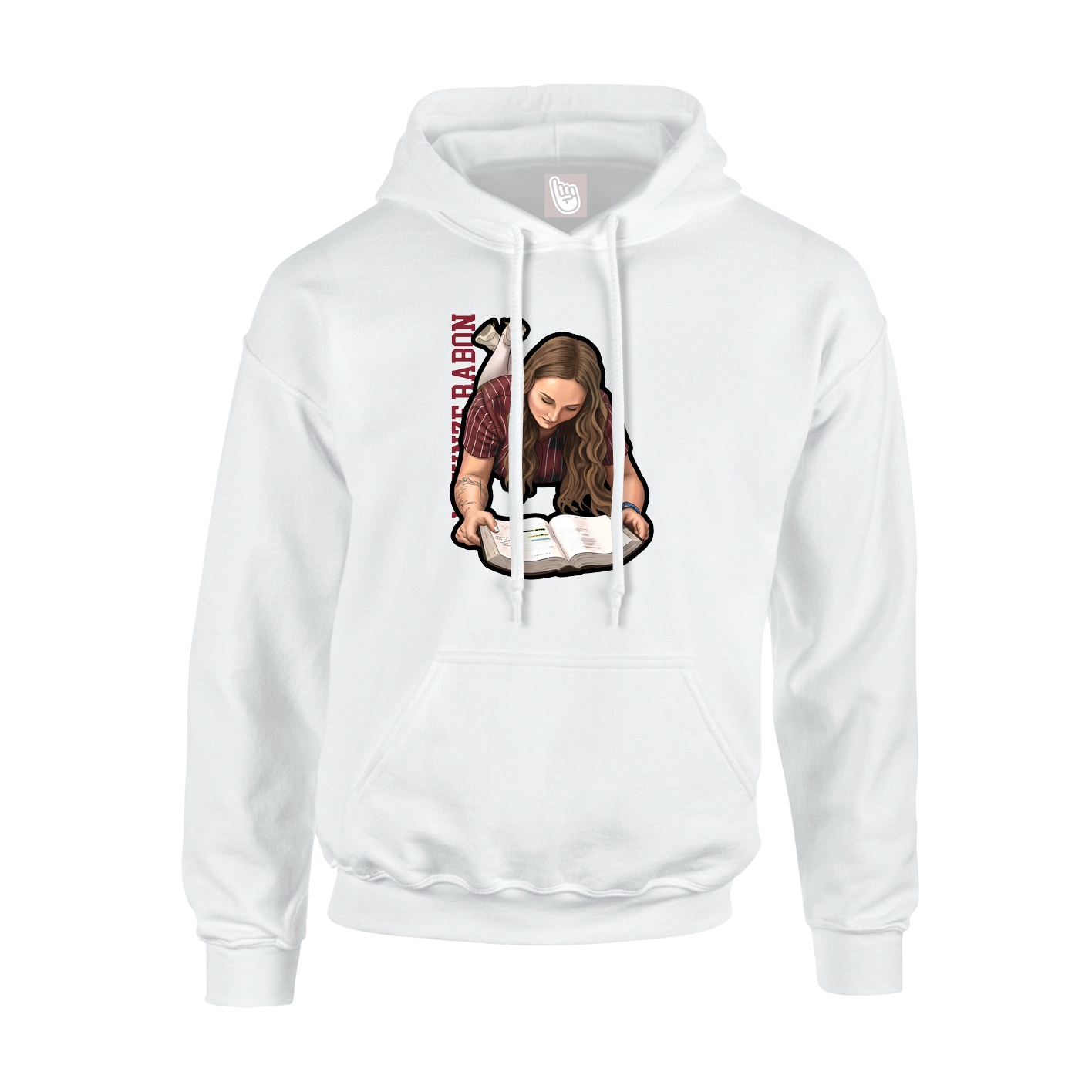 Youth Hoodie — Name Vertical in White