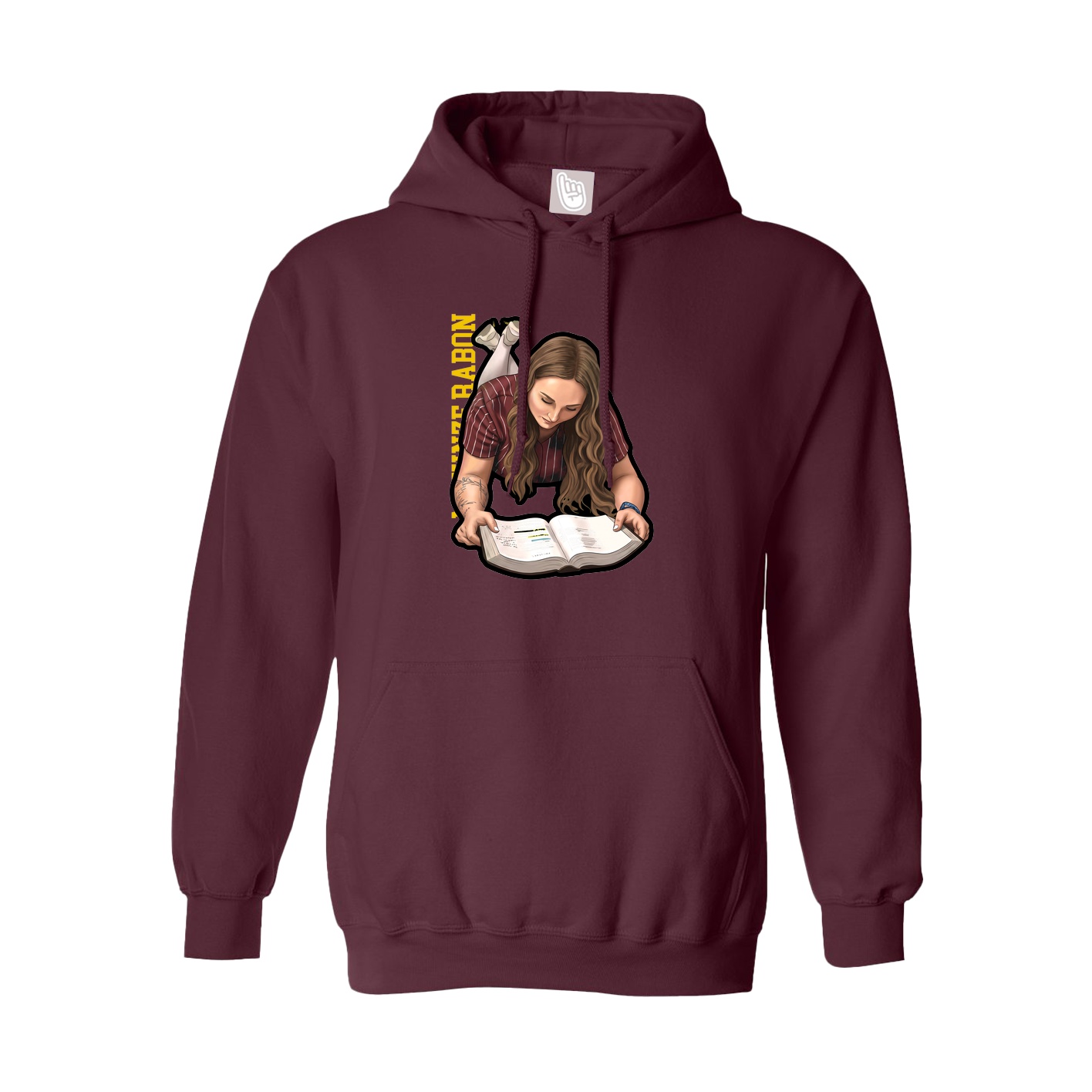Youth Hoodie — Name Vertical in Maroon