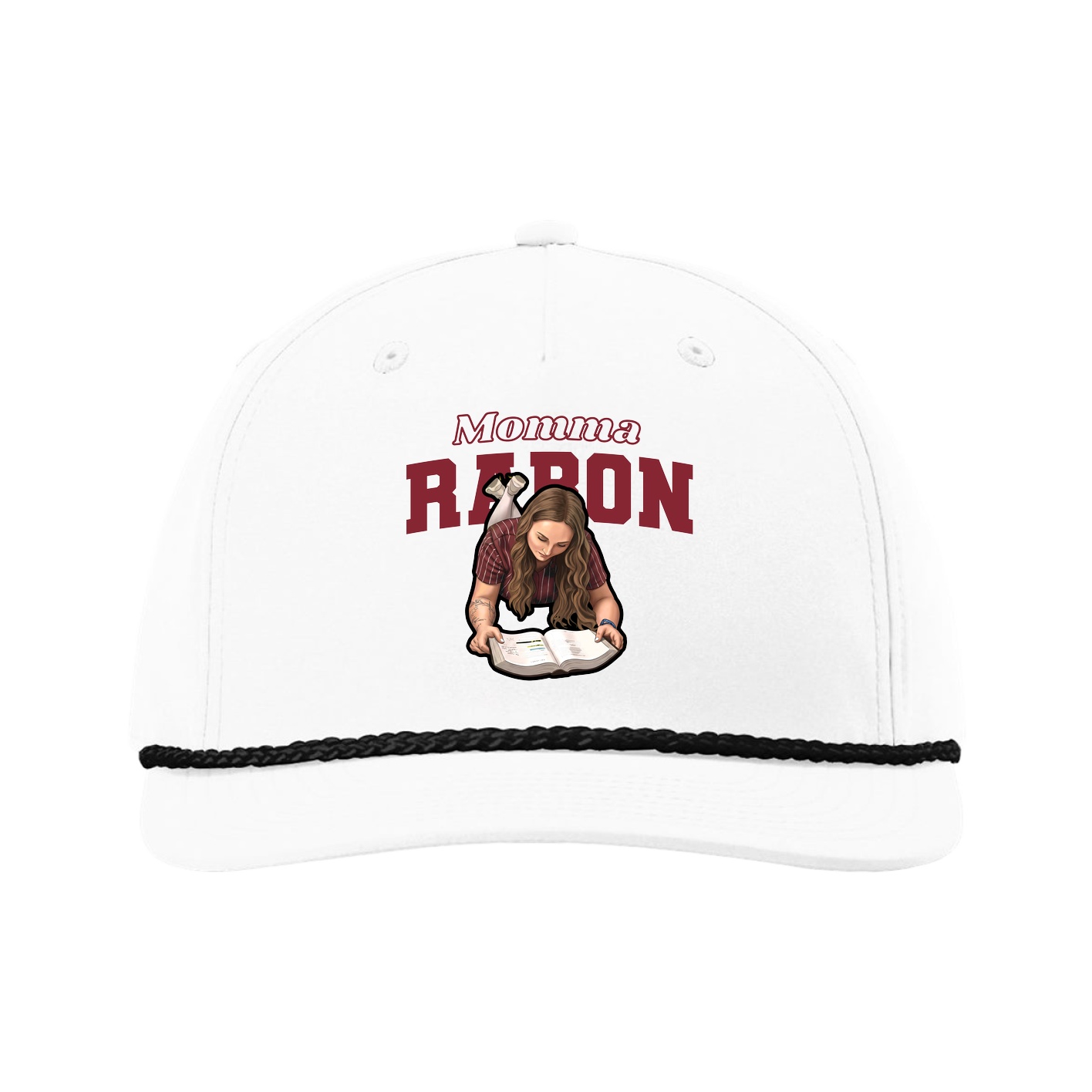 Five-Panel Classic Rope Cap — Mothers Day Block in White