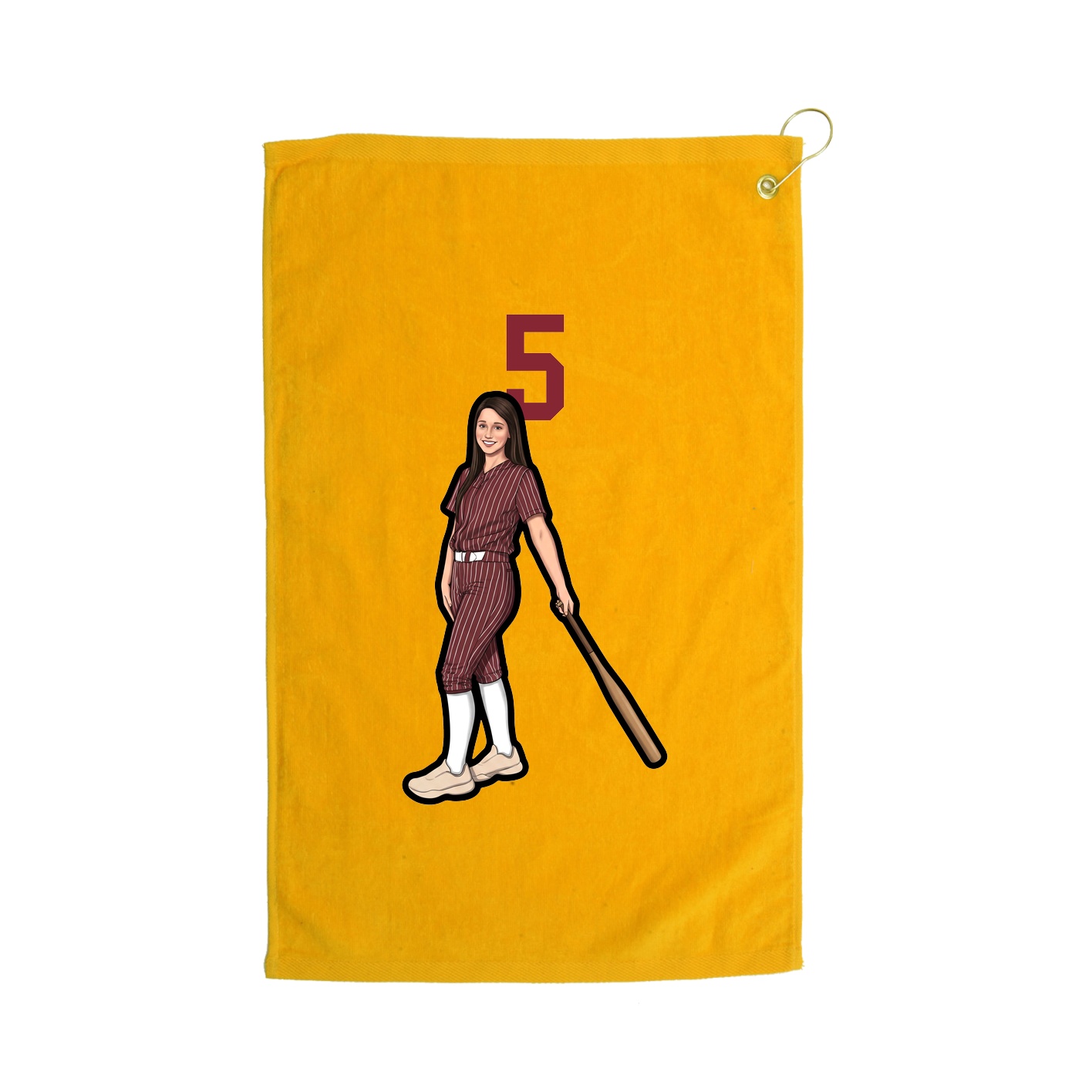 Golf Towel — Number Top in Gold