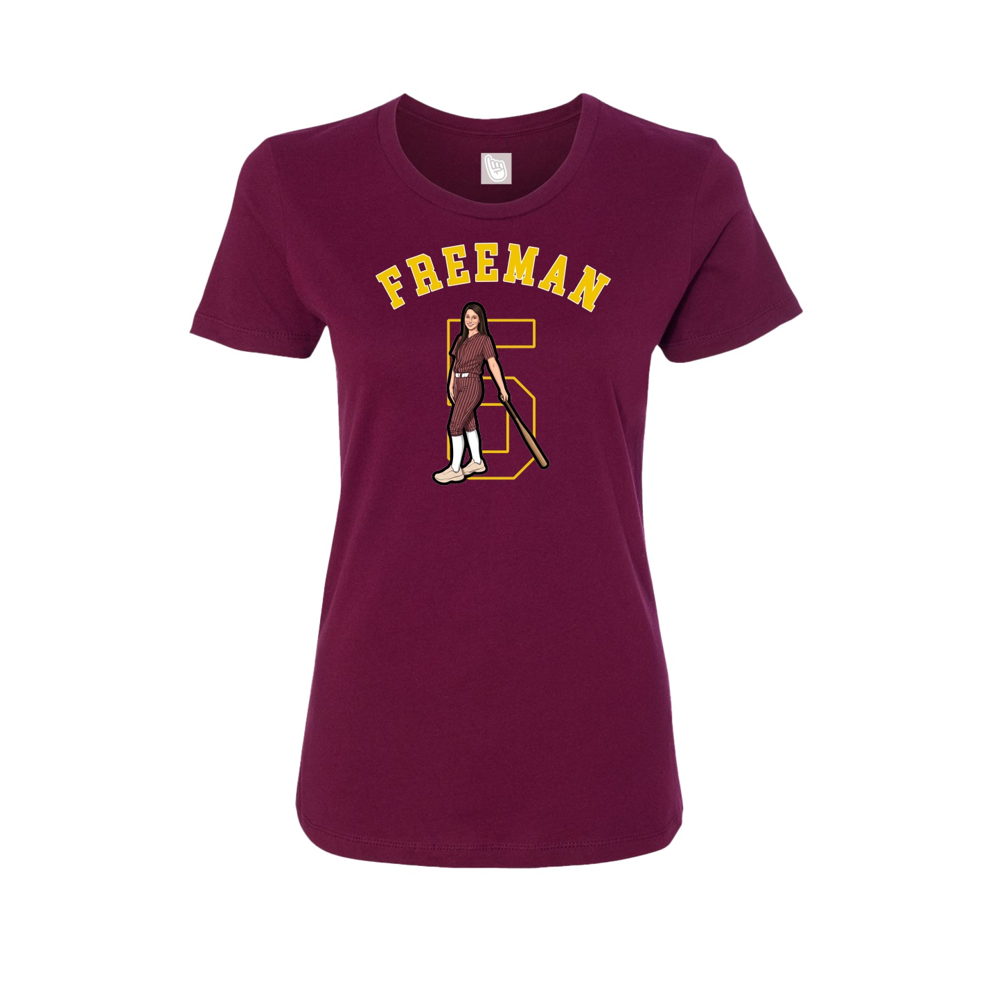 Fitted Women's Tee — Shirsey Arch in Maroon