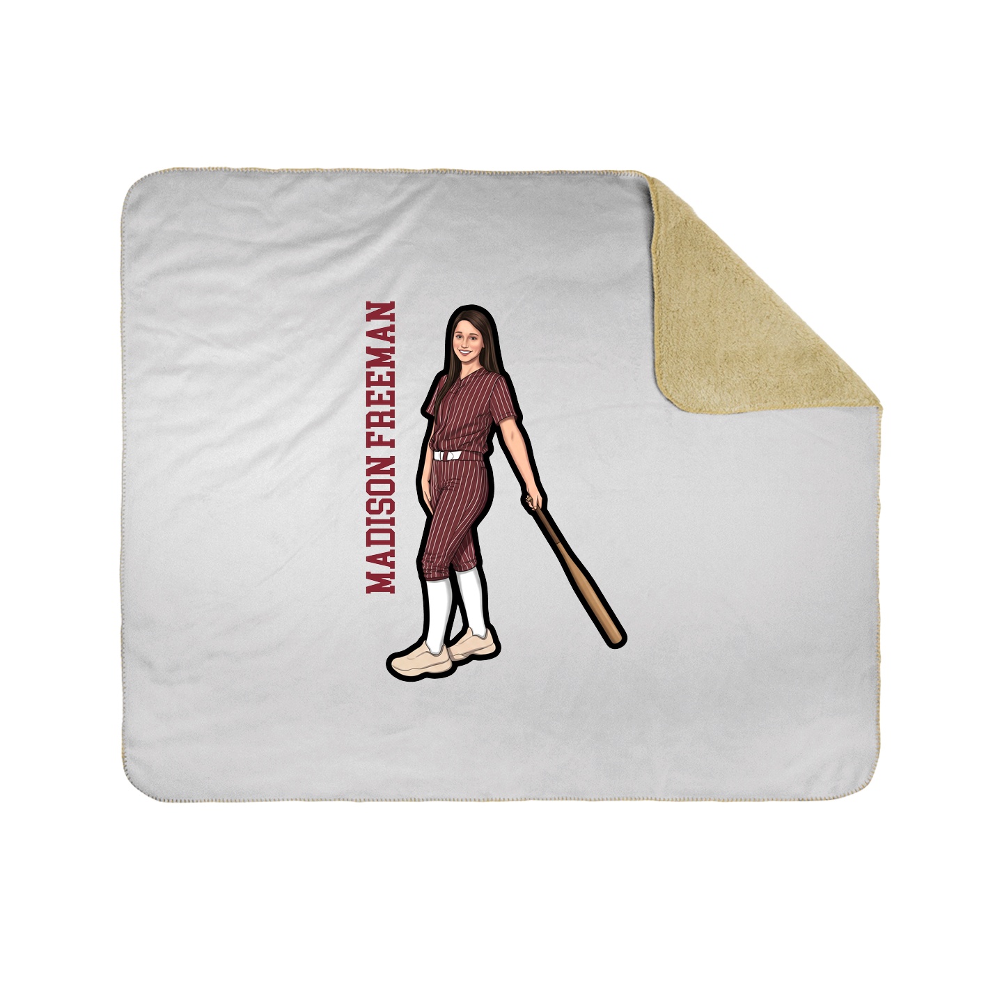 Throw Blanket — Name Vertical in White