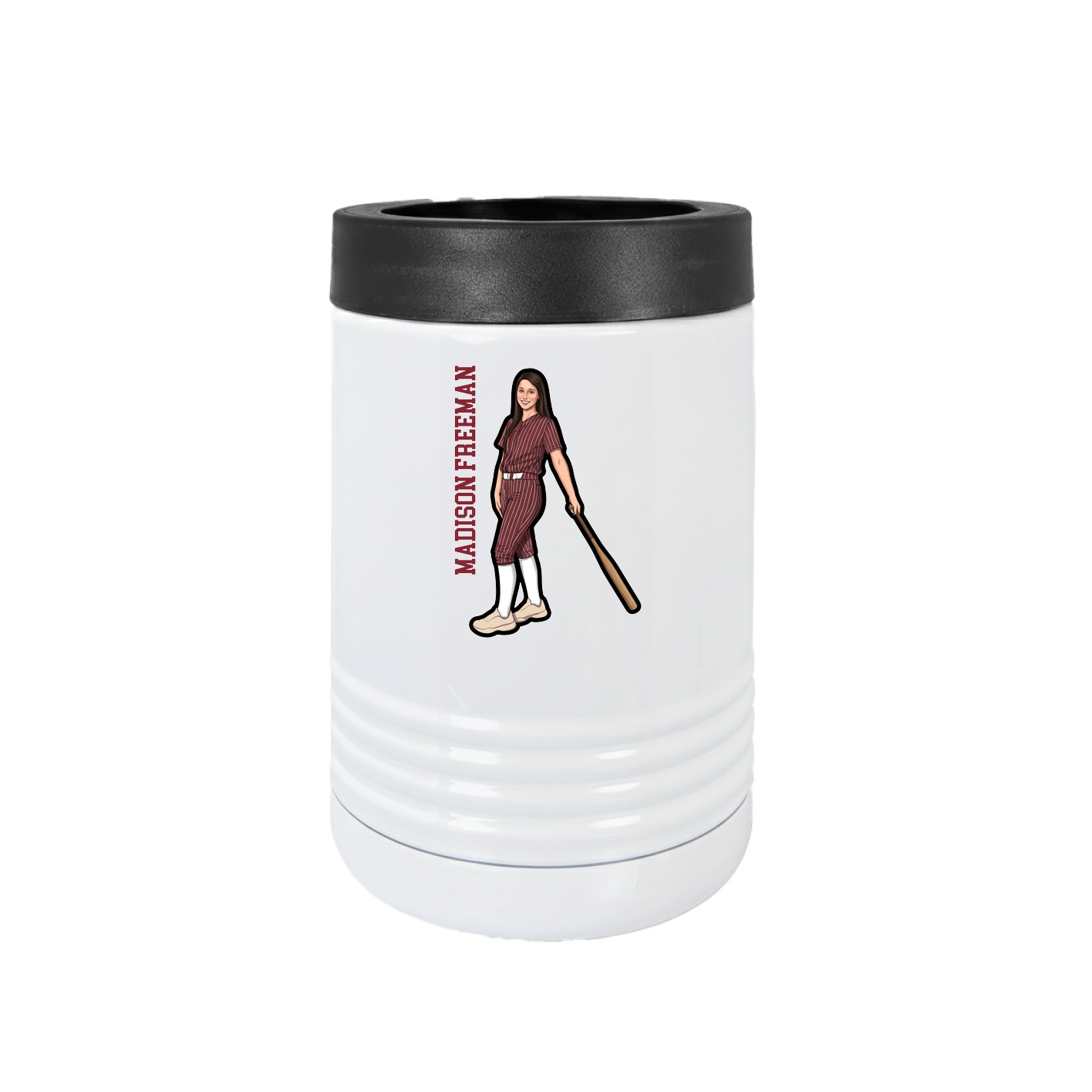 Beverage Holder — Name Vertical in White