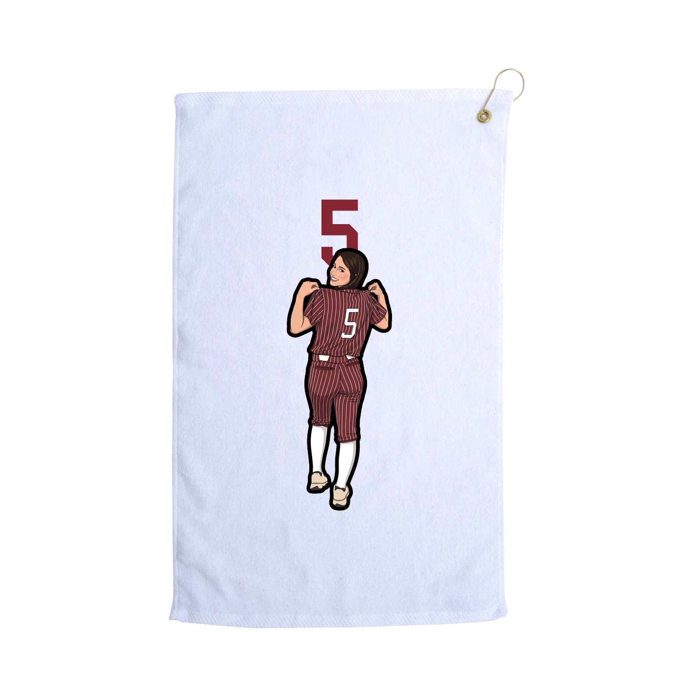 Golf Towel — Number Top in White