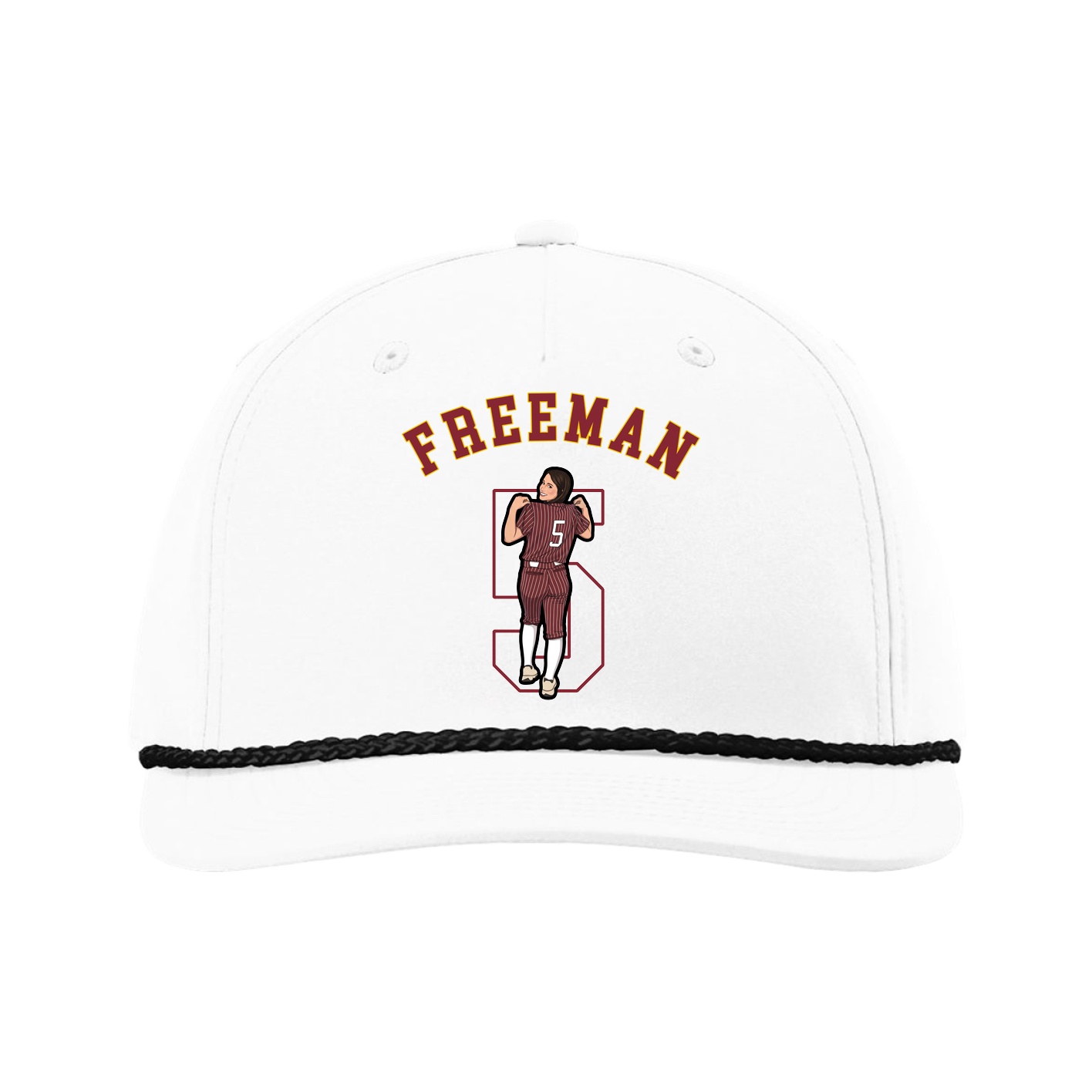 Five-Panel Classic Rope Cap — Shirsey Arch in White