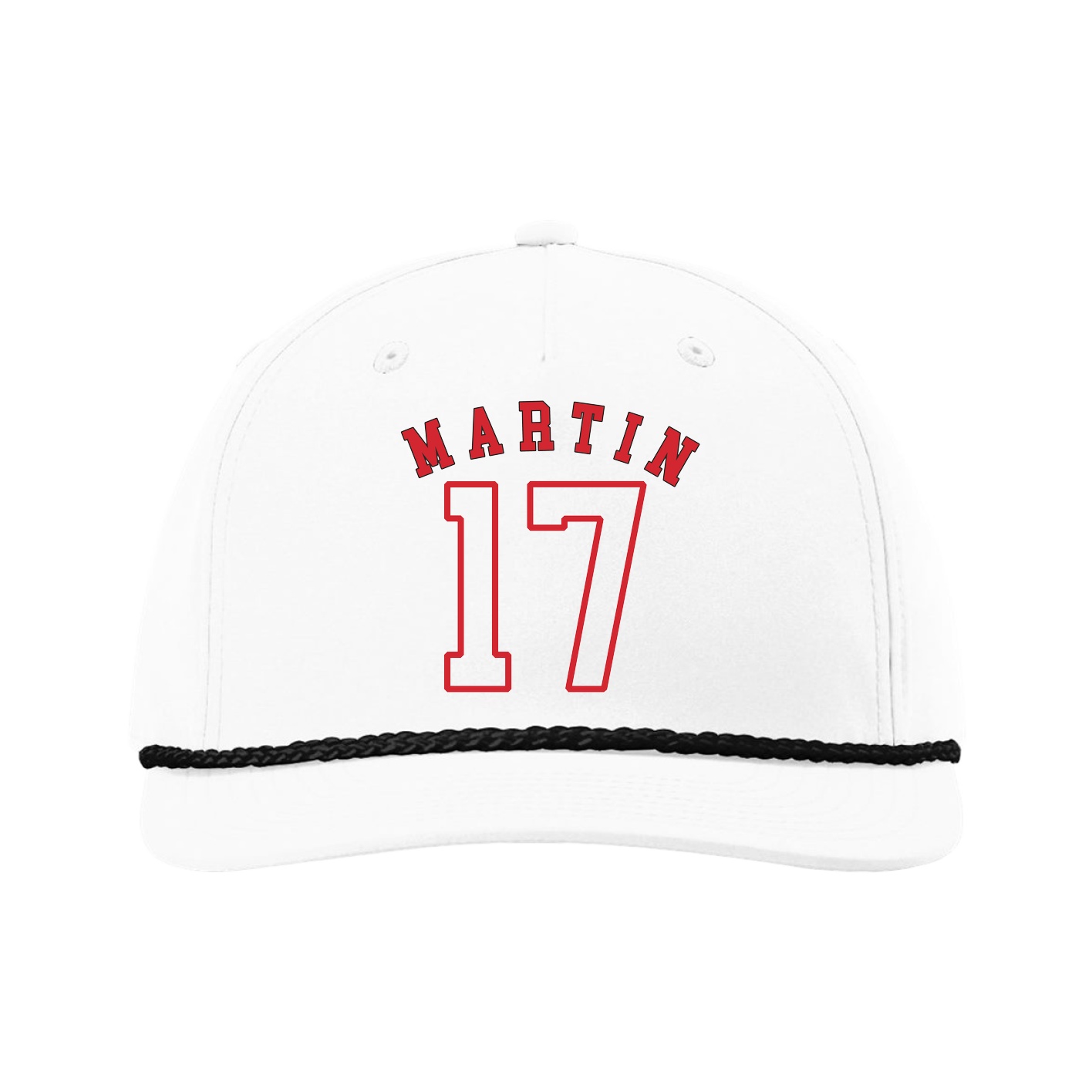 Five-Panel Classic Rope Cap — Shirsey Arch in White