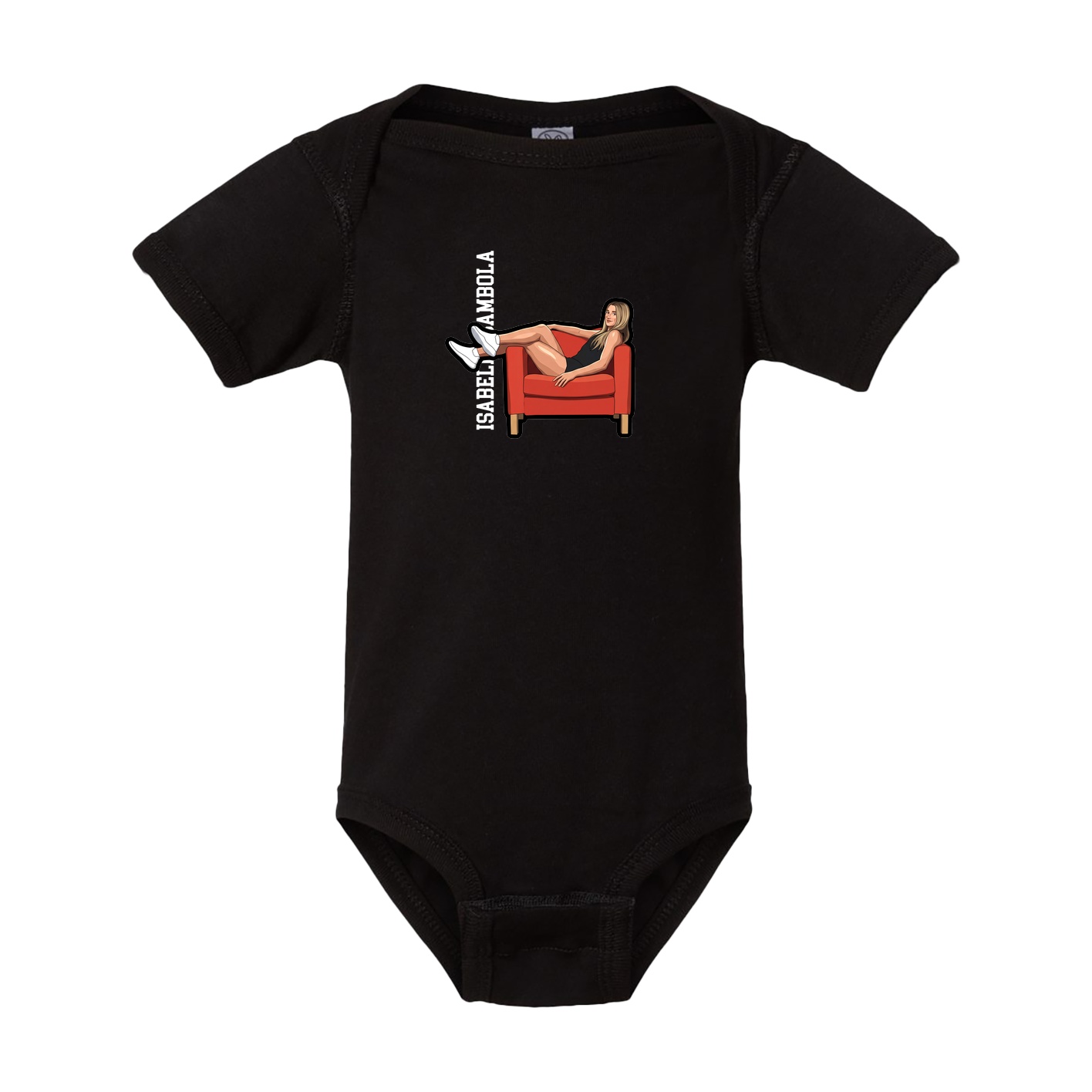 Baby Onesie — Name Vertical in Black