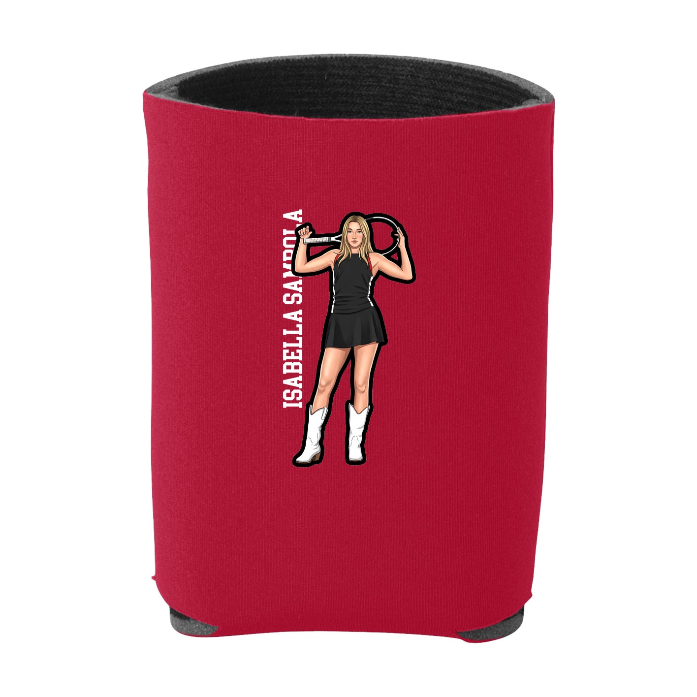 Can Holder — Name Vertical in Red