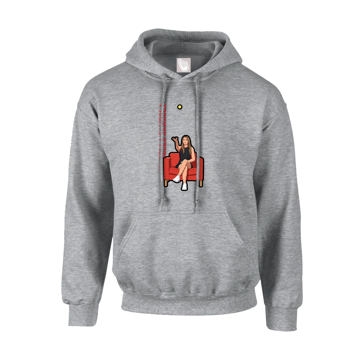 Youth Hoodie — Name Vertical in Grey